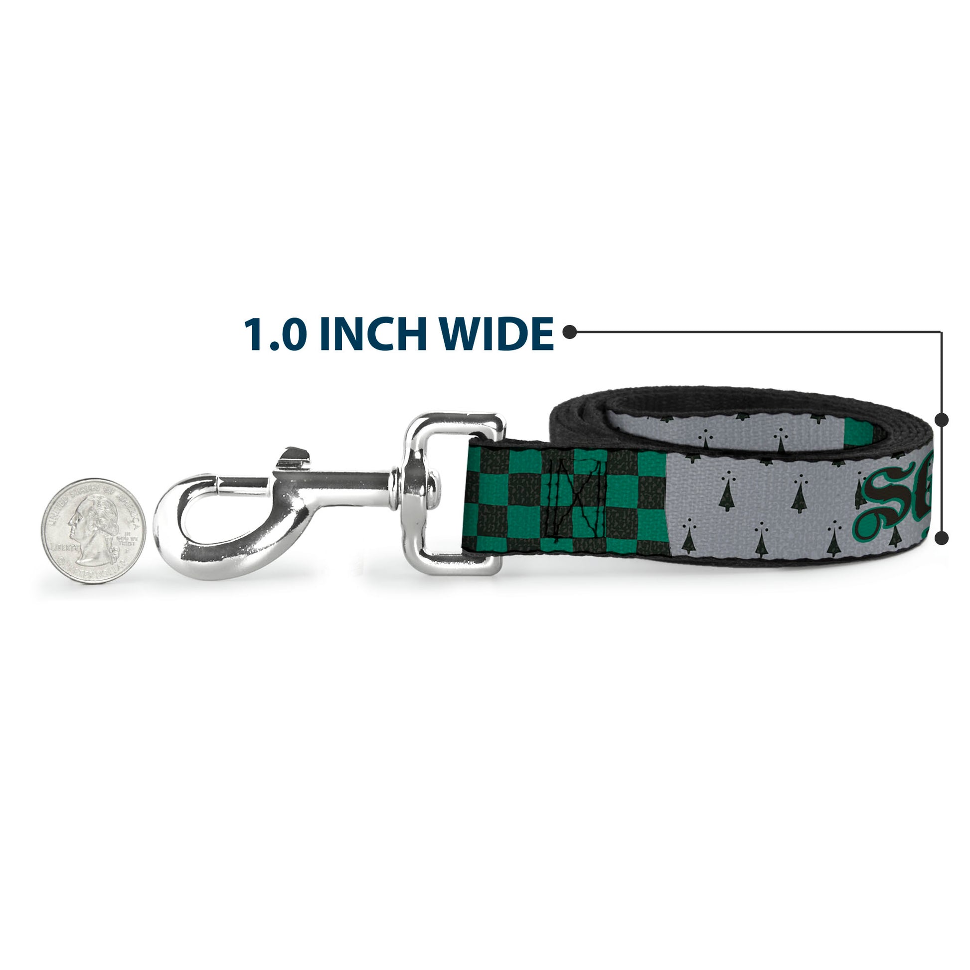 Dog Leash - Harry Potter SLYTHERIN/Checker Blocks Grays/Greens Dog Leashes Harry Potter