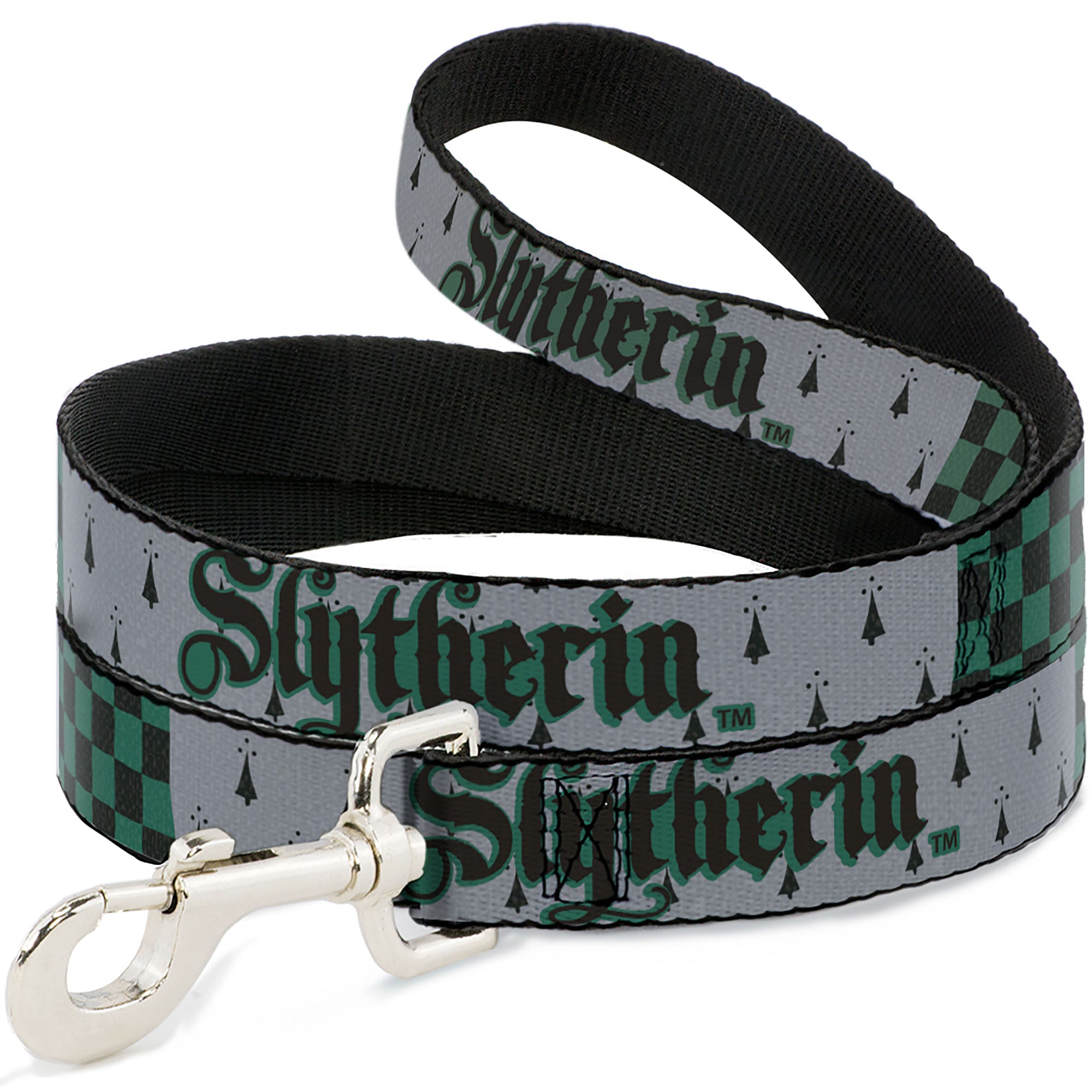 Dog Leash - Harry Potter SLYTHERIN/Checker Blocks Grays/Greens Dog Leashes Harry Potter