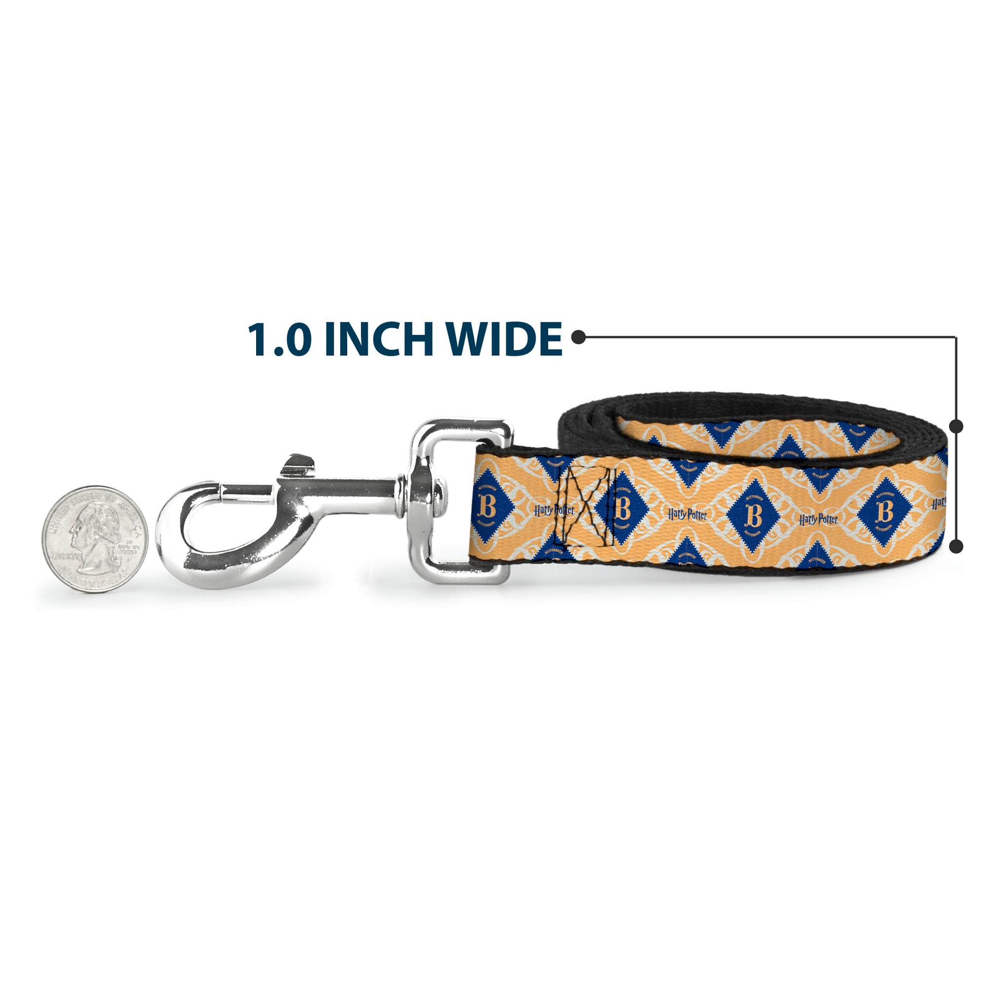 Dog Leash - HARRY POTTER Butterbeer Diamond Logo White/Yellow/Blue Dog Leashes Harry Potter