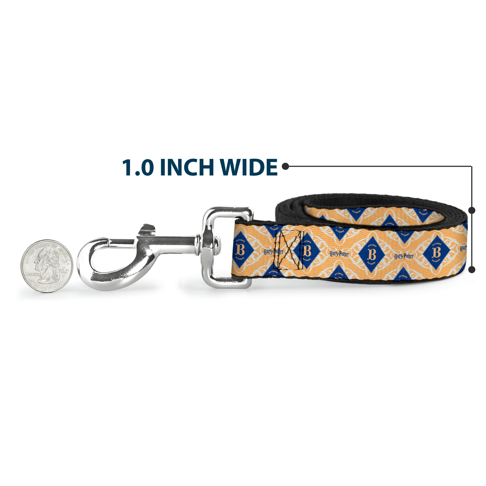Dog Leash - HARRY POTTER Butterbeer Diamond Logo White/Yellow/Blue Dog Leashes Harry Potter