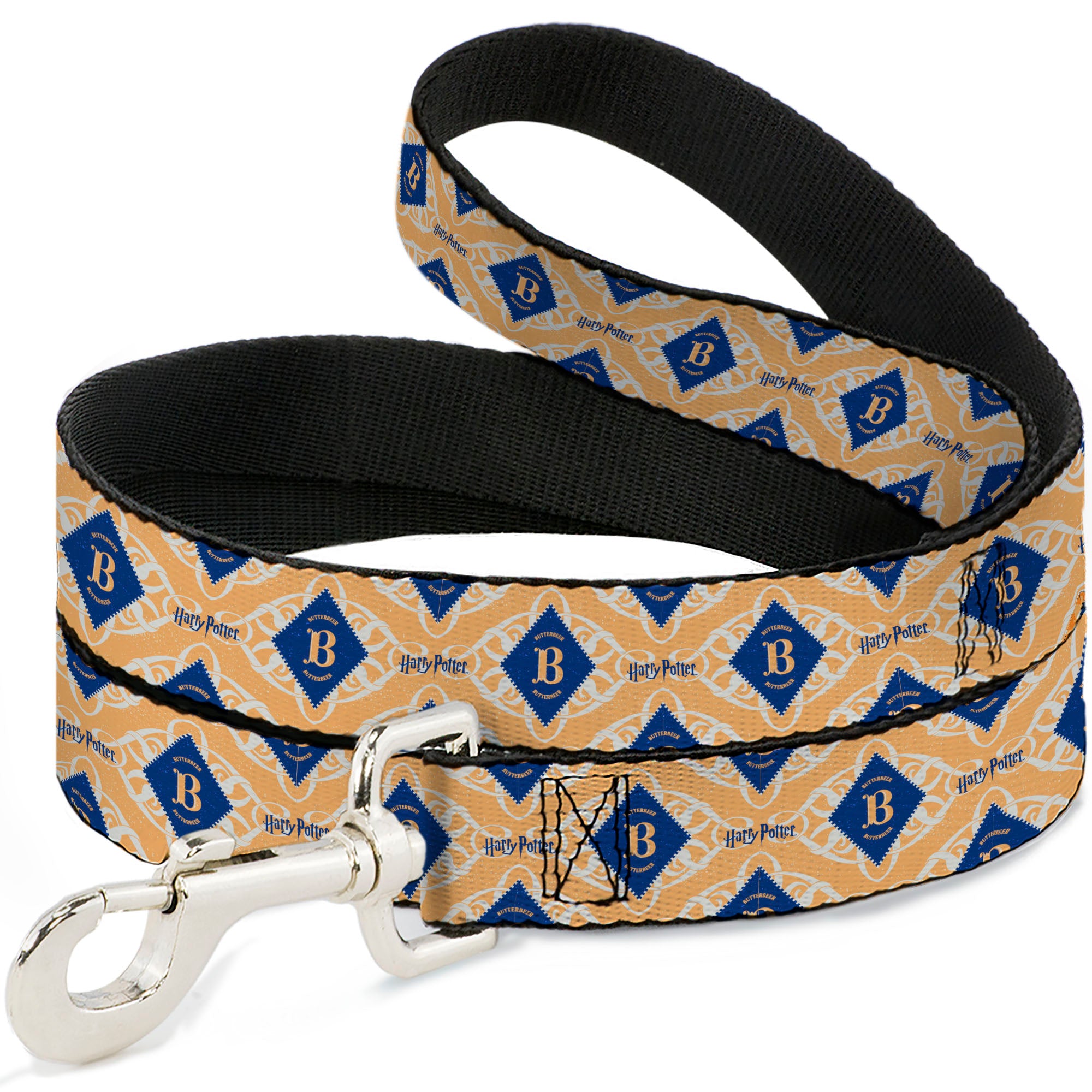 Dog Leash - HARRY POTTER Butterbeer Diamond Logo White/Yellow/Blue Dog Leashes Harry Potter