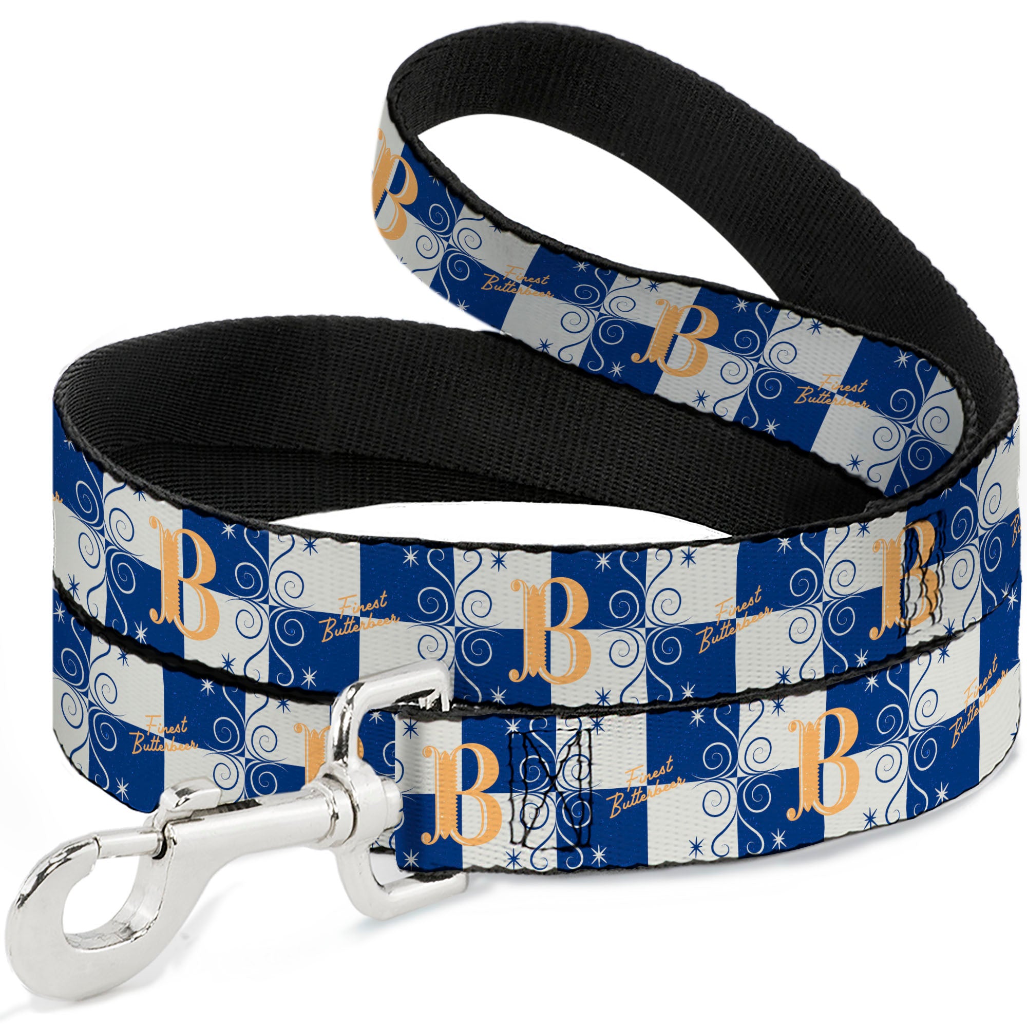 Dog Leash - Harry Potter Butterbeer Logo Checker White/Blue/Yellow Dog Leashes Harry Potter
