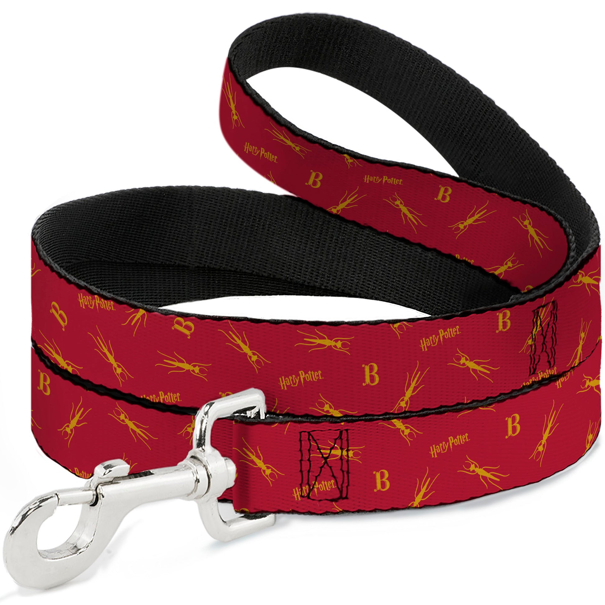 Dog Leash - Harry Potter Butterbeer Logo and Insect Icon Scattered Red/Yellow Dog Leashes Harry Potter