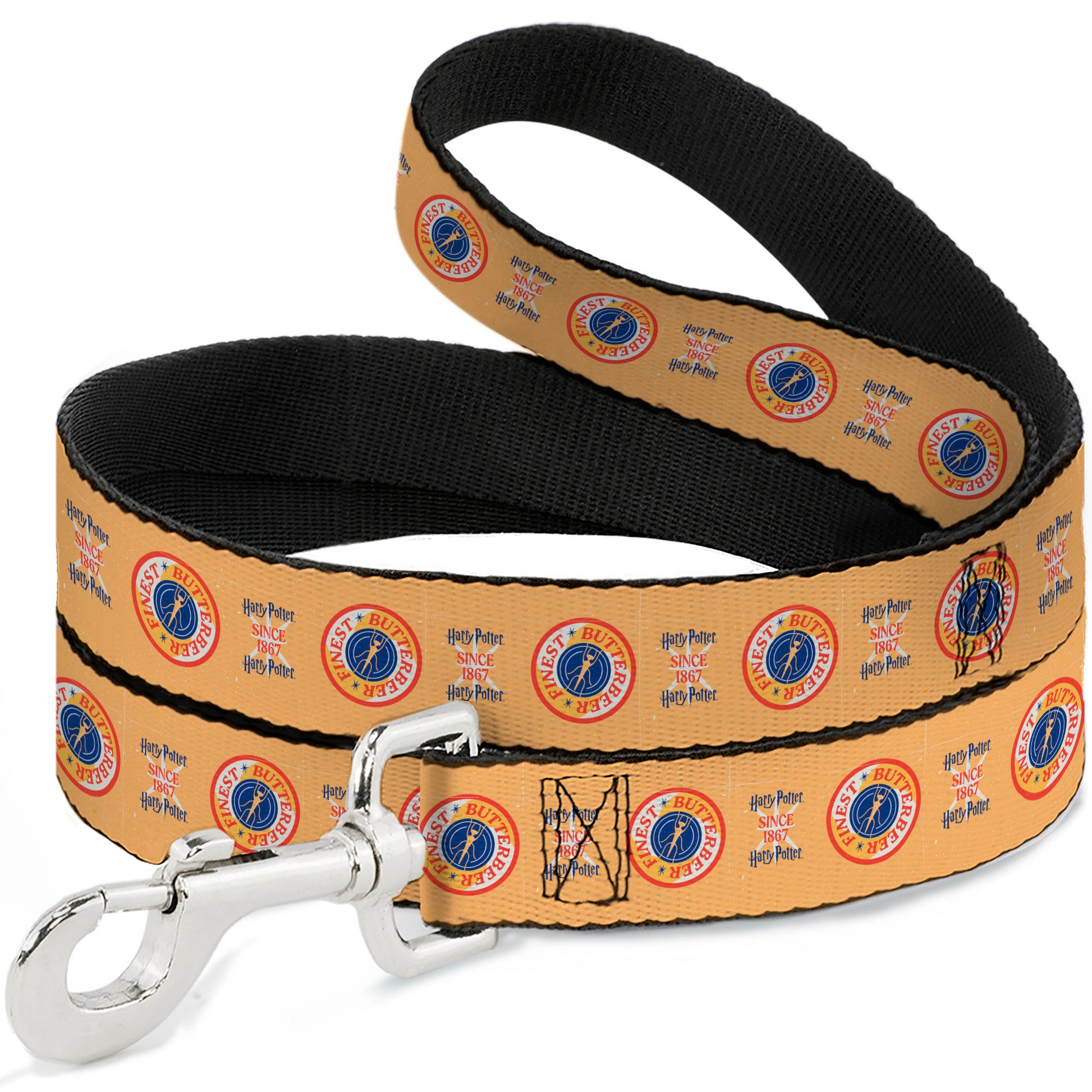 Dog Leash - HARRY POTTER SINCE 1867 FINEST BUTTERBEER Icon Yellow/Blue/Red Dog Leashes Harry Potter