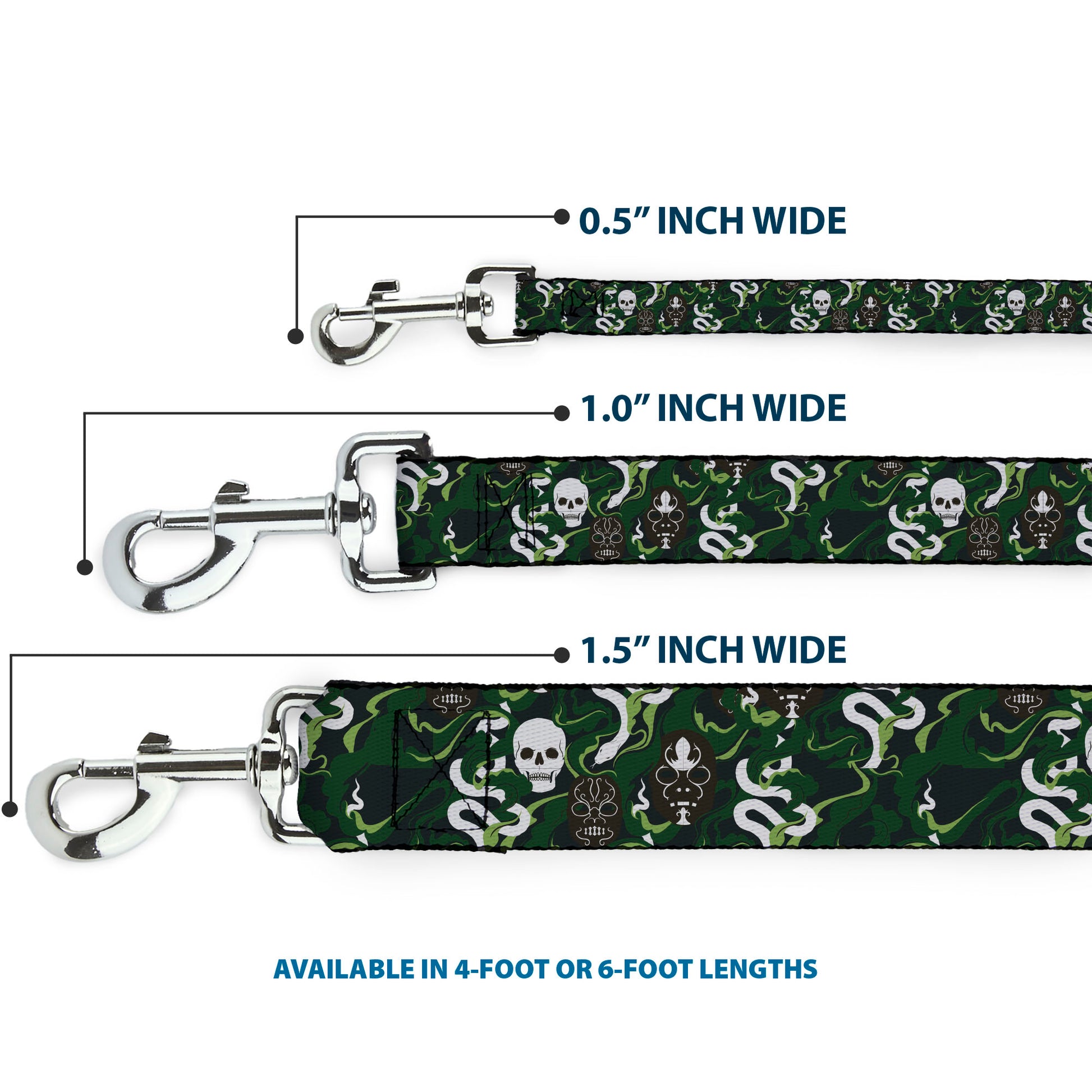Dog Leash - HARRY POTTER Slytherin Camo and Title Logo Greens Dog Leashes Harry Potter