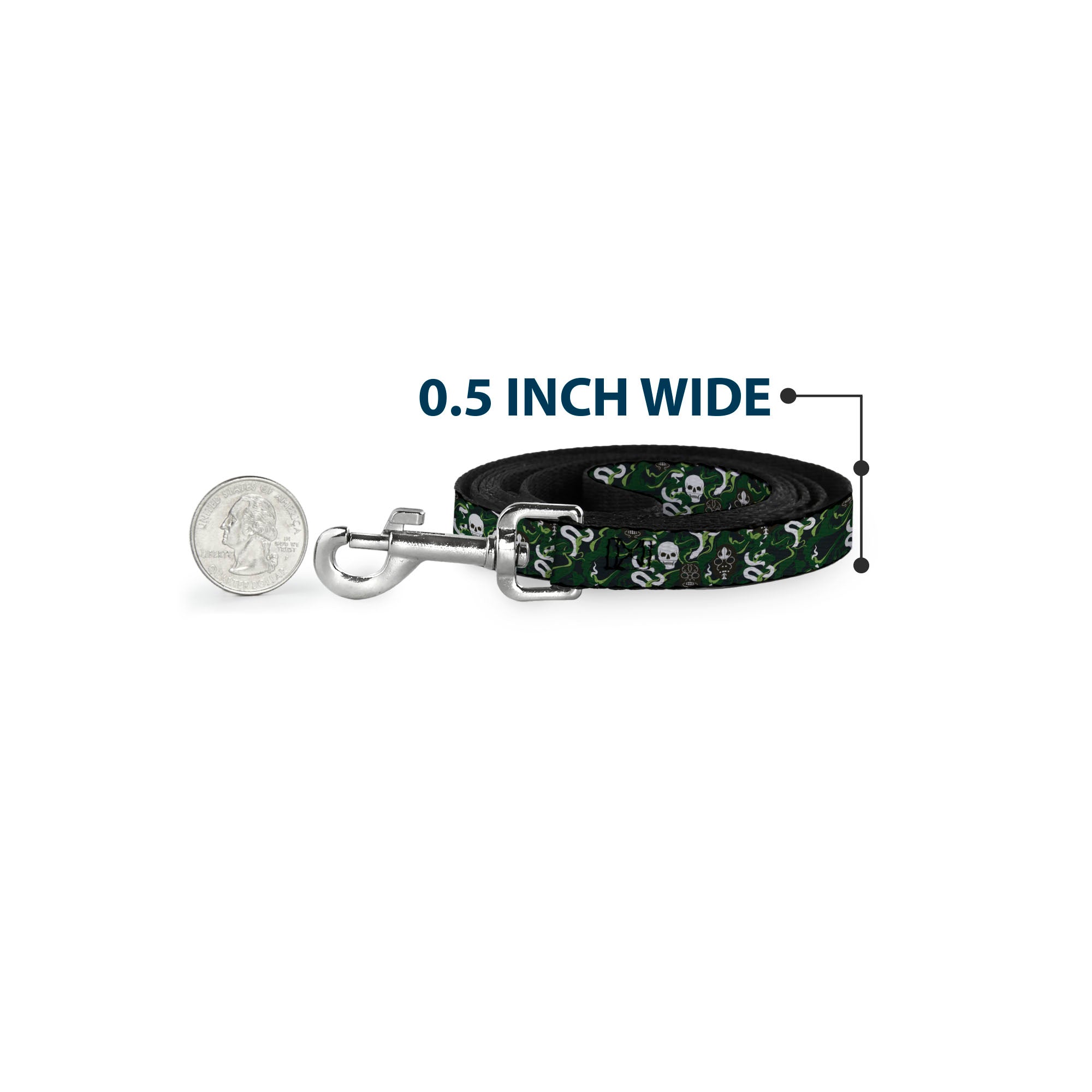 Dog Leash - HARRY POTTER Slytherin Camo and Title Logo Greens Dog Leashes Harry Potter