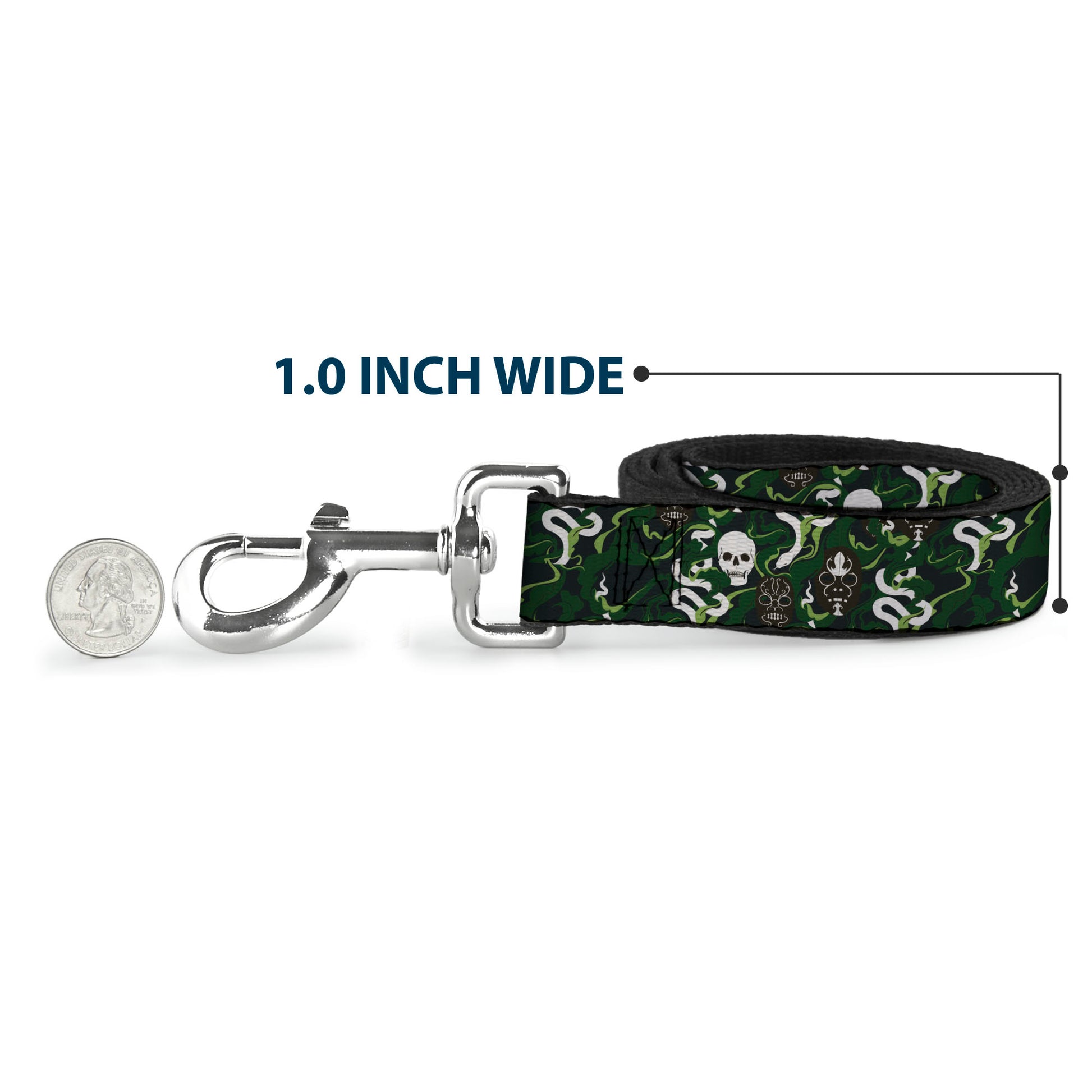 Dog Leash - HARRY POTTER Slytherin Camo and Title Logo Greens Dog Leashes Harry Potter