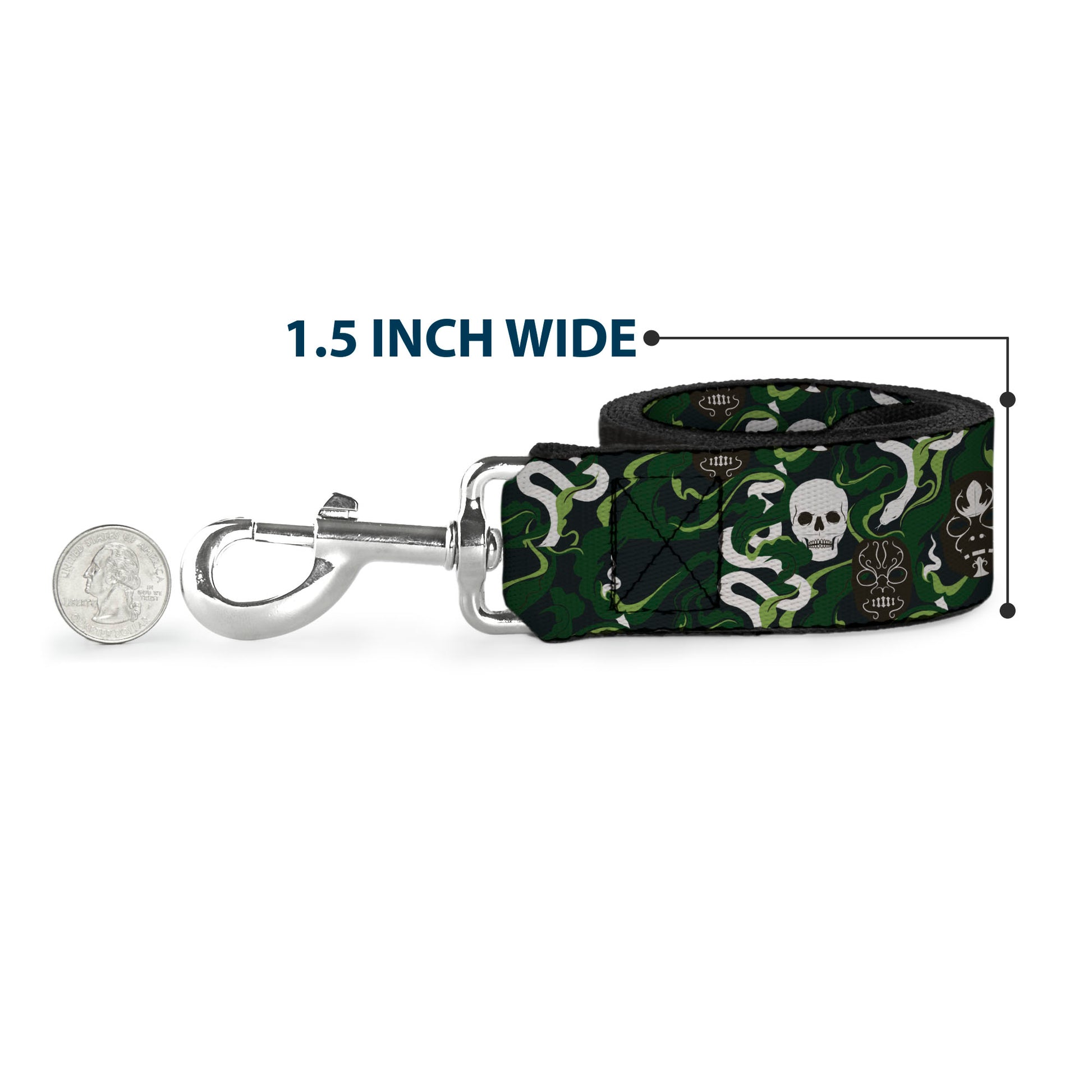 Dog Leash - HARRY POTTER Slytherin Camo and Title Logo Greens Dog Leashes Harry Potter