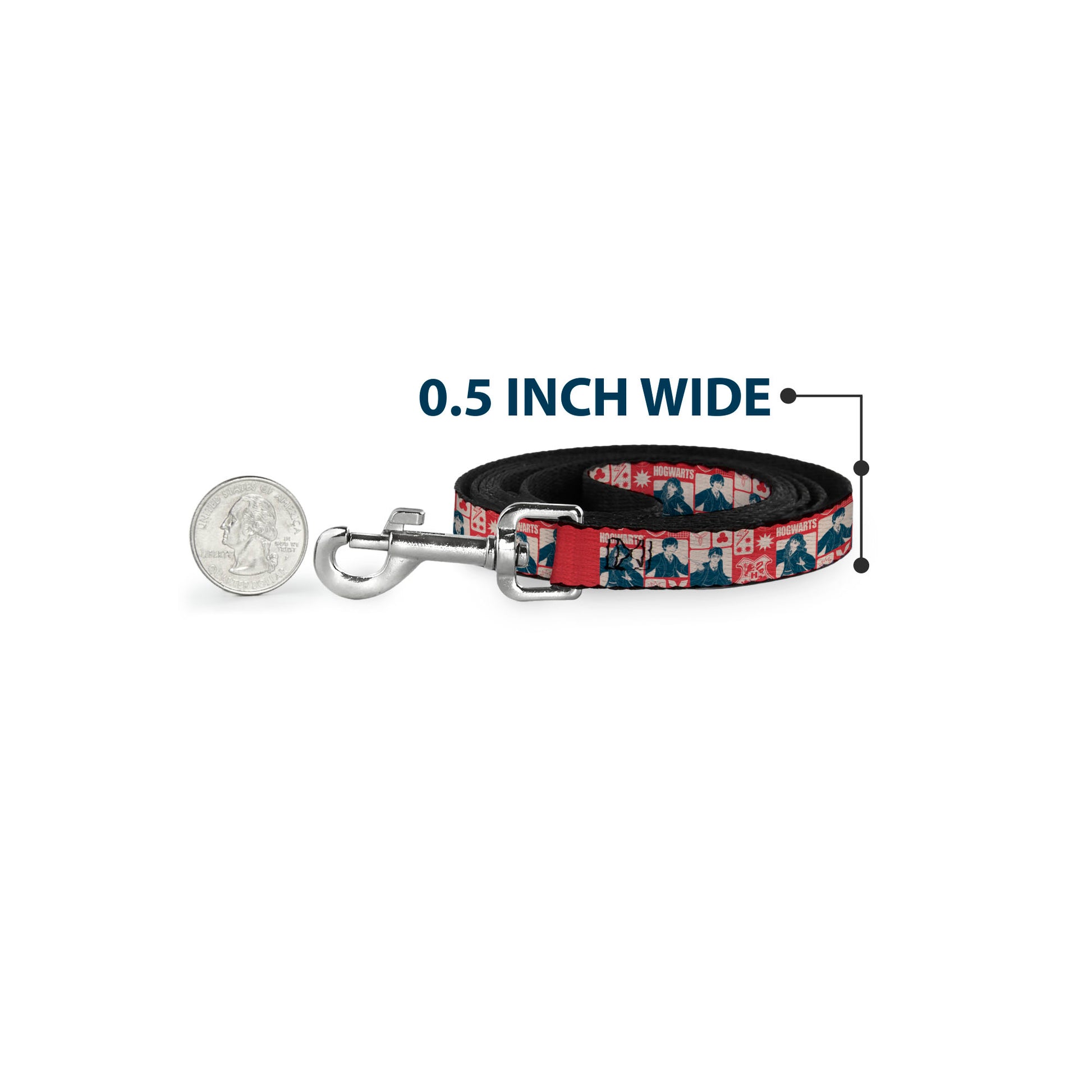 Dog Leash - Harry Potter HOGWARTS The Golden Trio Magic Collage Reds Dog Leashes Harry Potter