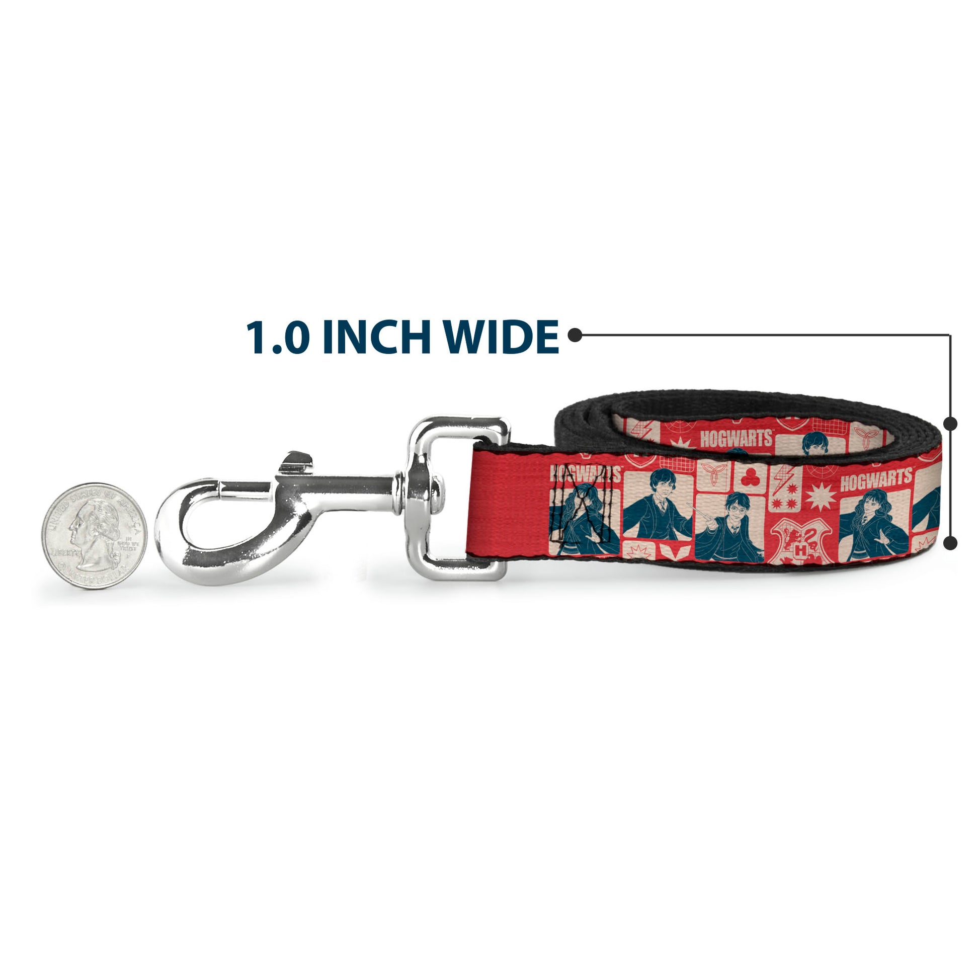 Dog Leash - Harry Potter HOGWARTS The Golden Trio Magic Collage Reds Dog Leashes Harry Potter
