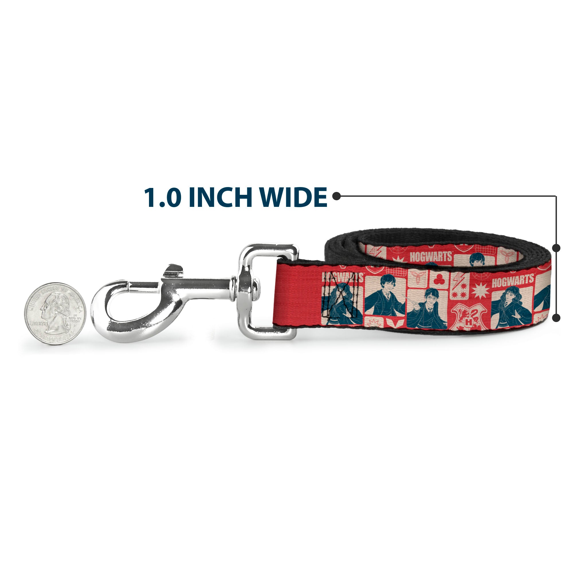 Dog Leash - Harry Potter HOGWARTS The Golden Trio Magic Collage Reds Dog Leashes Harry Potter