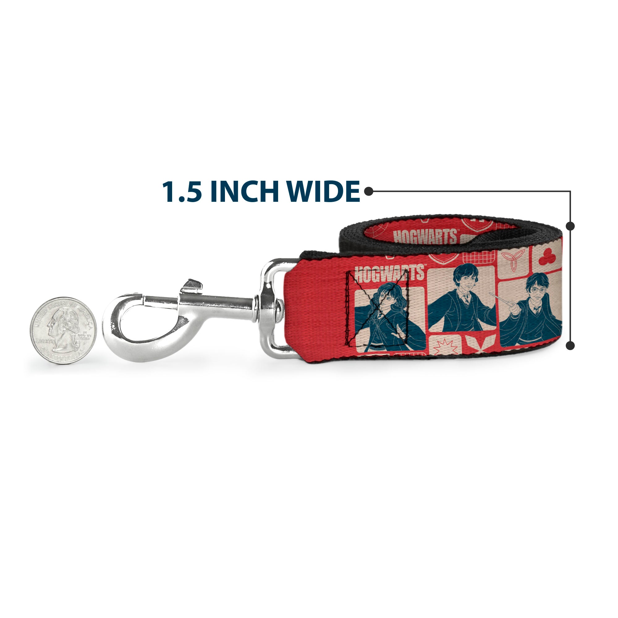 Dog Leash - Harry Potter HOGWARTS The Golden Trio Magic Collage Reds Dog Leashes Harry Potter