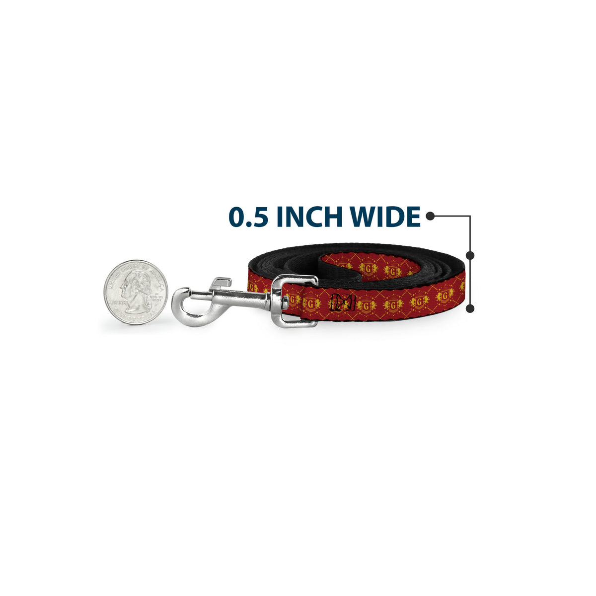 Dog Leash - Harry Potter Gryffindor House Pride Banner Burgundy/Yellow Dog Leashes Harry Potter