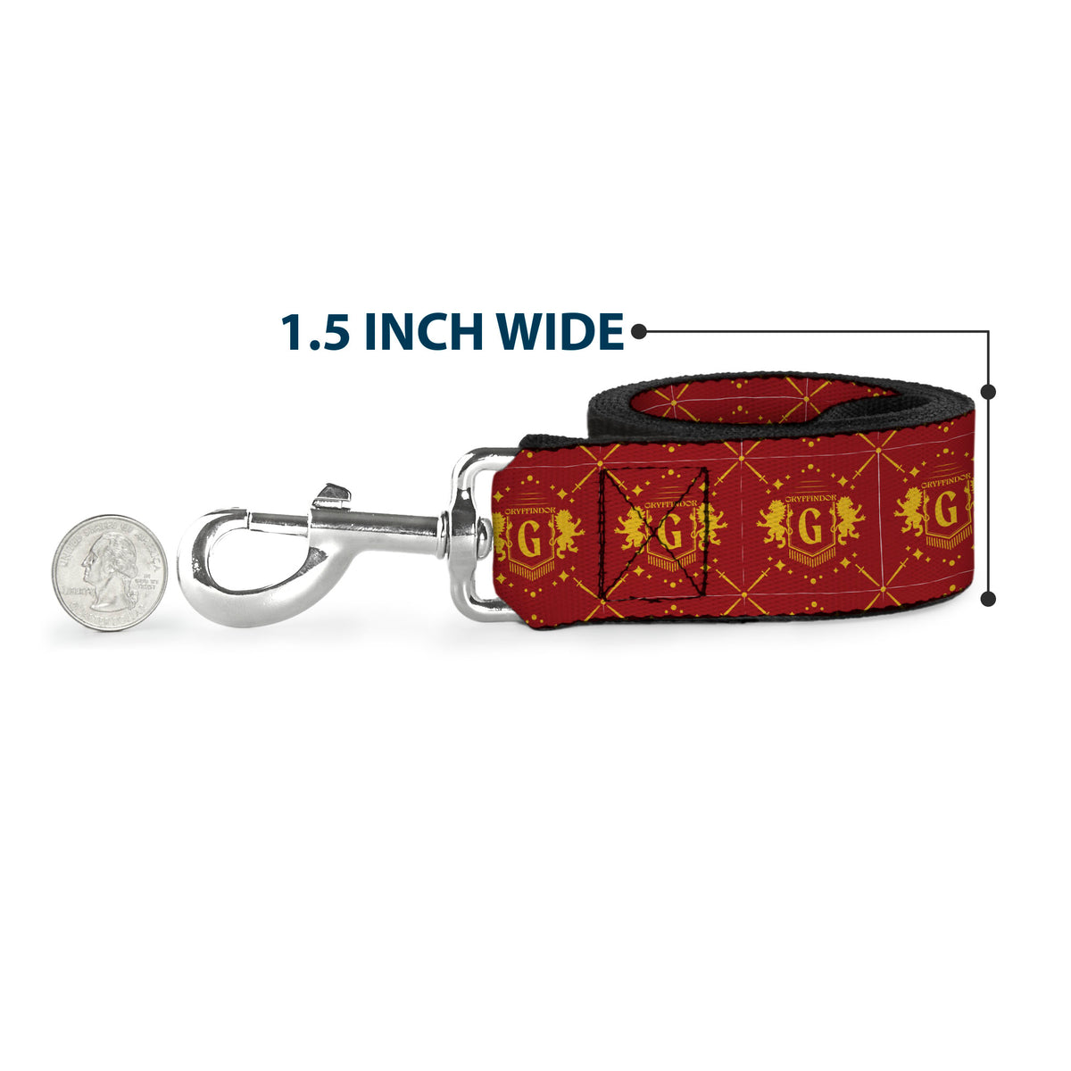 Dog Leash - Harry Potter Gryffindor House Pride Banner Burgundy/Yellow Dog Leashes Harry Potter