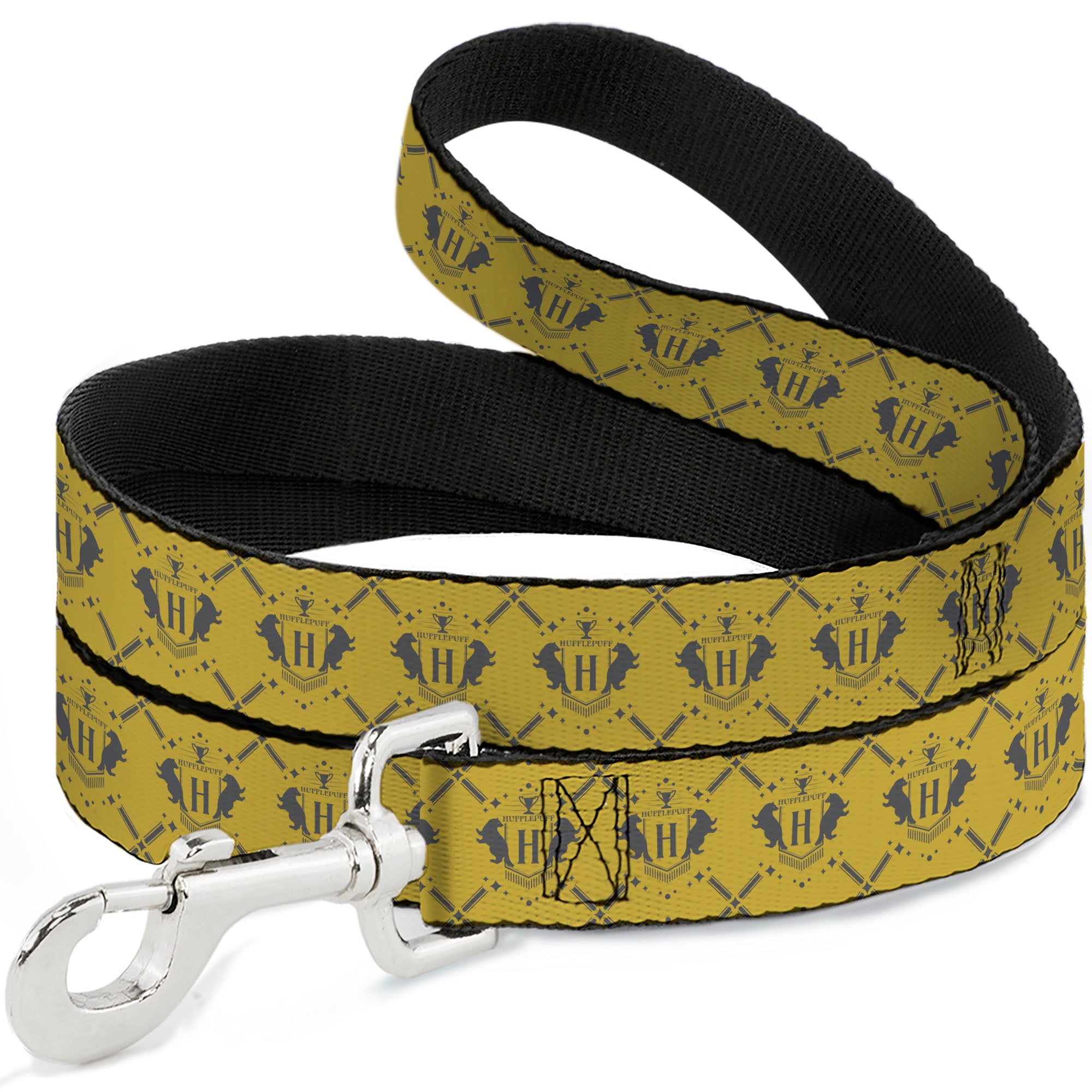 Dog Leash - Harry Potter Hufflepuff House Pride Banner Yellow/Gray