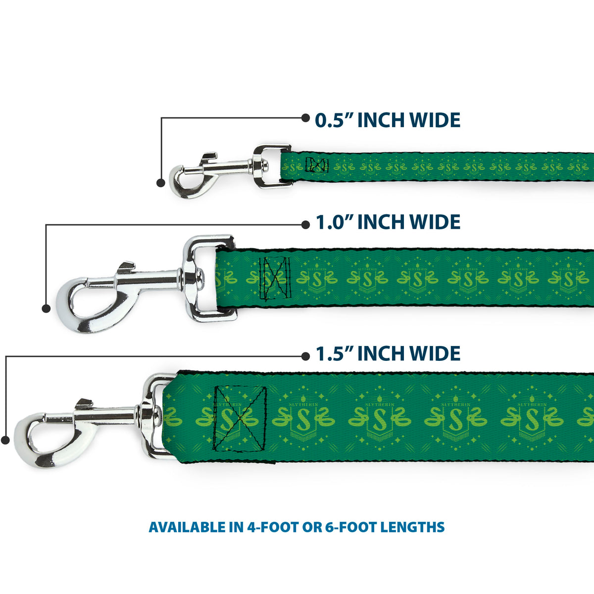 Dog Leash - Harry Potter Slytherin House Pride Banner Greens Dog Leashes Harry Potter