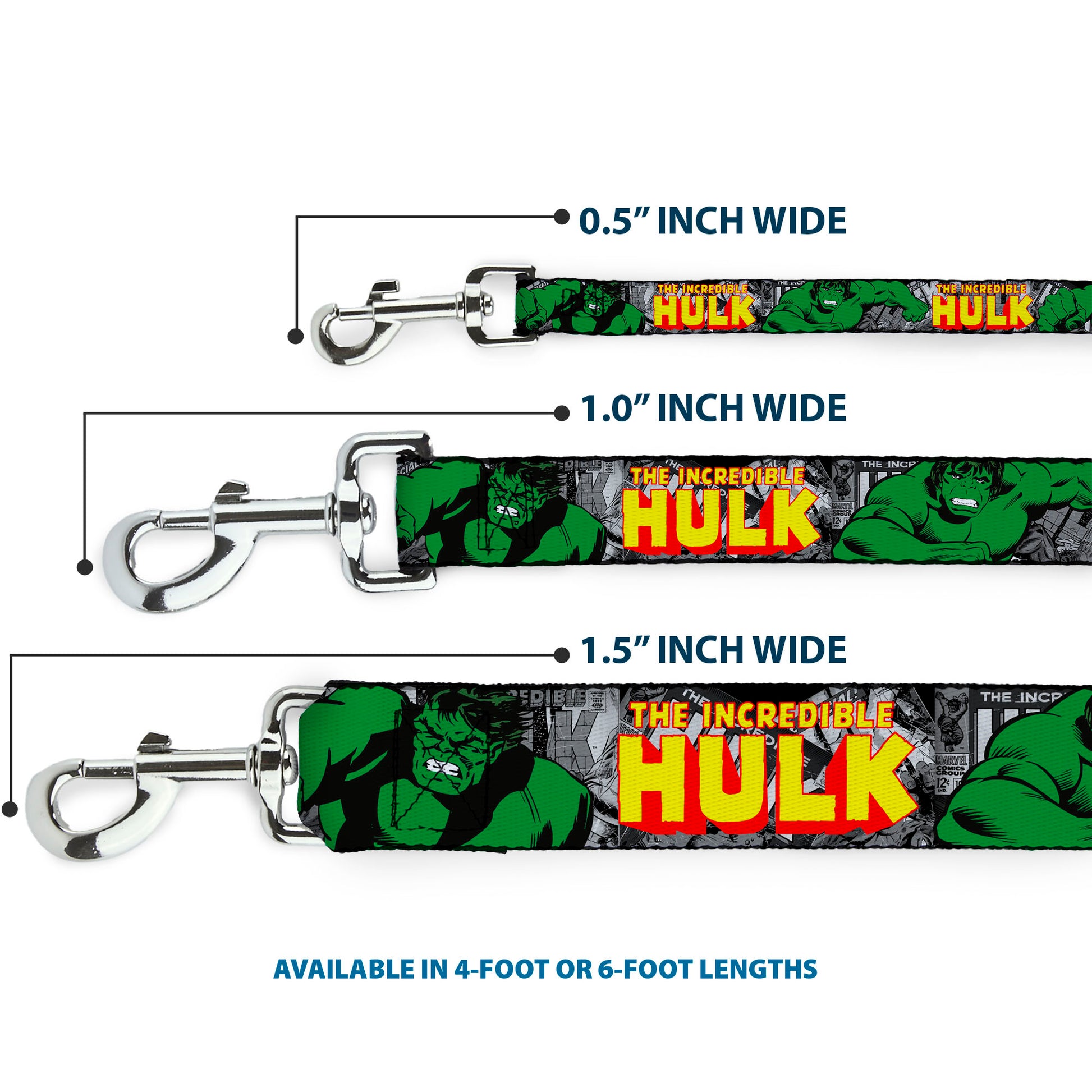 Dog Leash - THE INCREDIBLE HULK Action Poses/Stacked Comics Dog Leashes Marvel Comics
