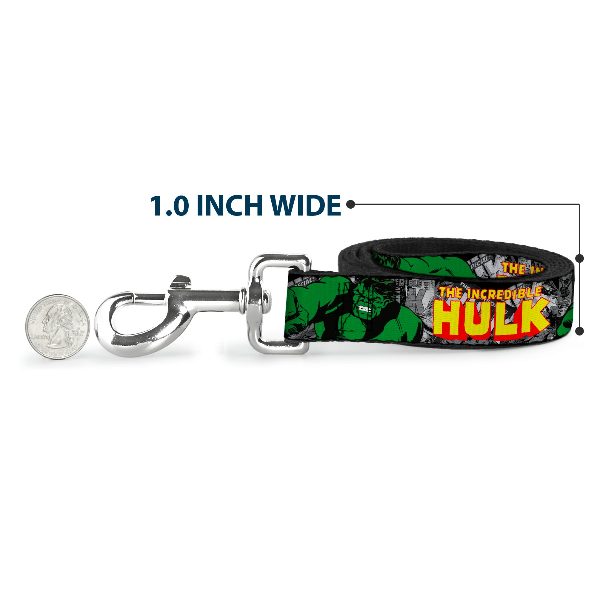 Dog Leash - THE INCREDIBLE HULK Action Poses/Stacked Comics Dog Leashes Marvel Comics