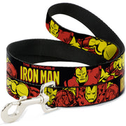 Dog Leash - THE INVINCIBLE IRON MAN Action Poses Black/Red/Yellow Dog Leashes Marvel Comics