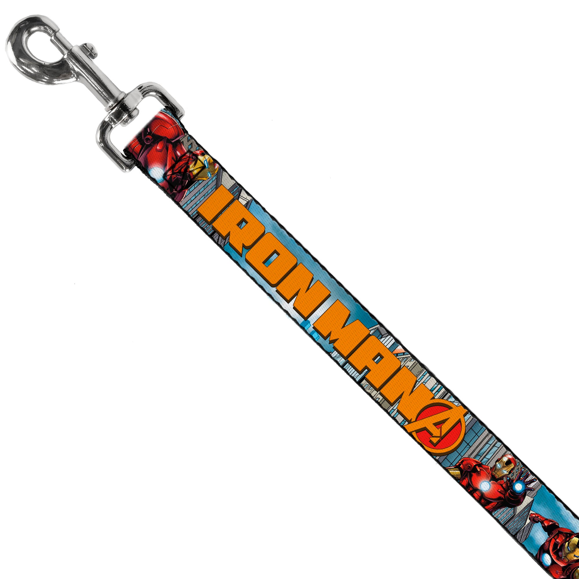 Dog Leash - IRON MAN w/Avengers Logo Cityscape Dog Leashes Marvel Comics