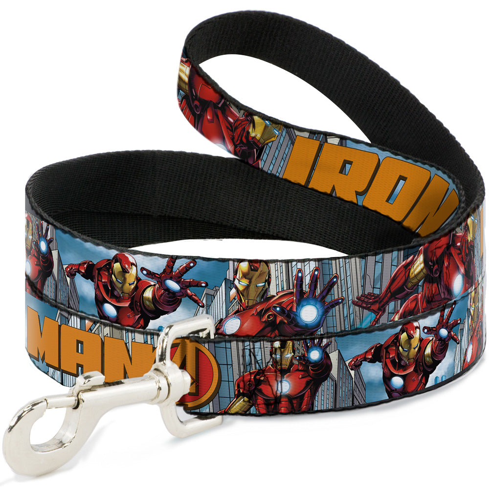 Dog Leash - IRON MAN w/Avengers Logo Cityscape Dog Leashes Marvel Comics