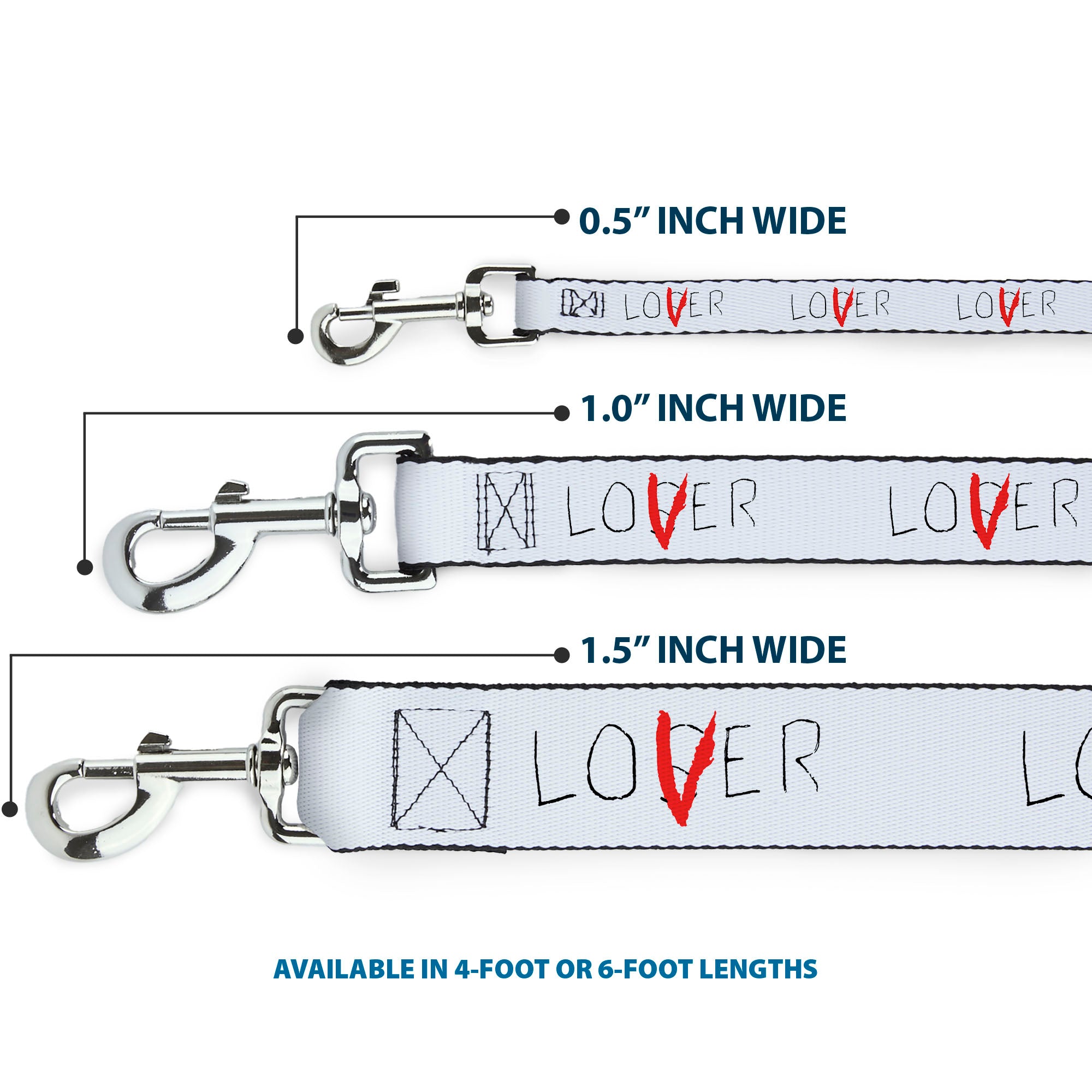 Dog Leash - It Chapter Two LOSER/LOVER White/Black/Red Dog Leashes IT