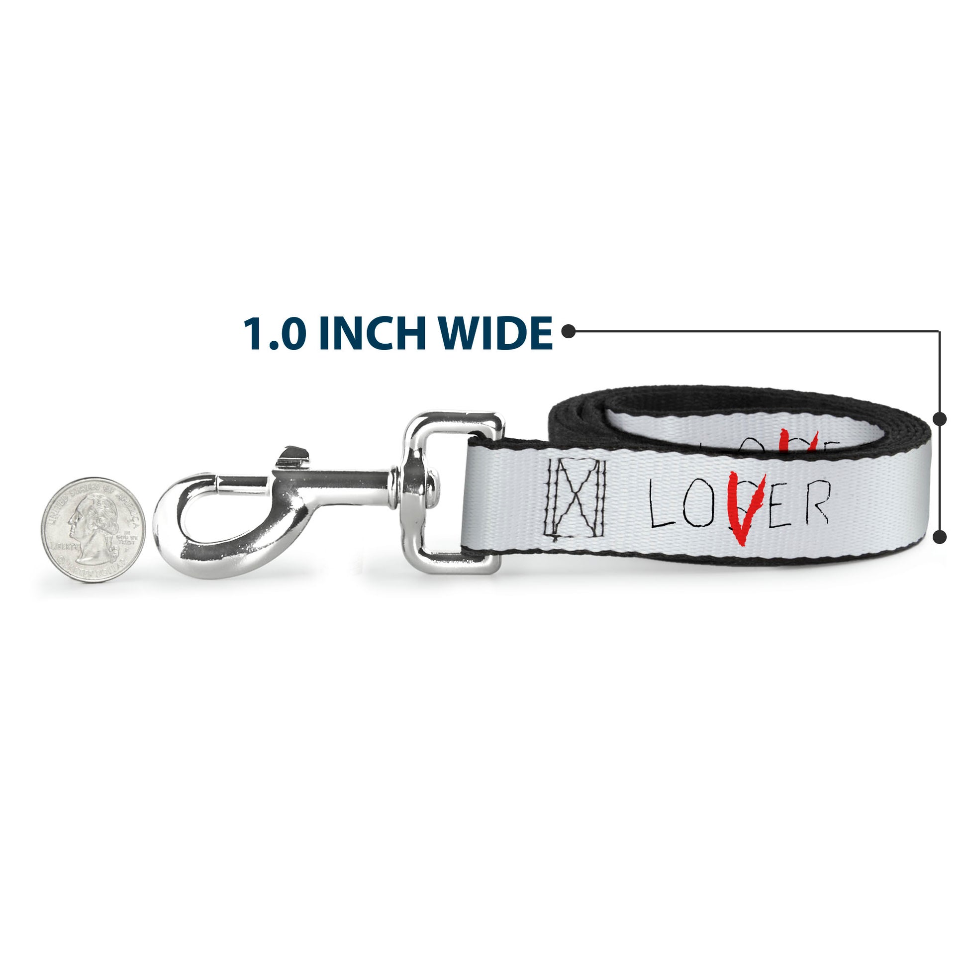 Dog Leash - It Chapter Two LOSER/LOVER White/Black/Red Dog Leashes IT