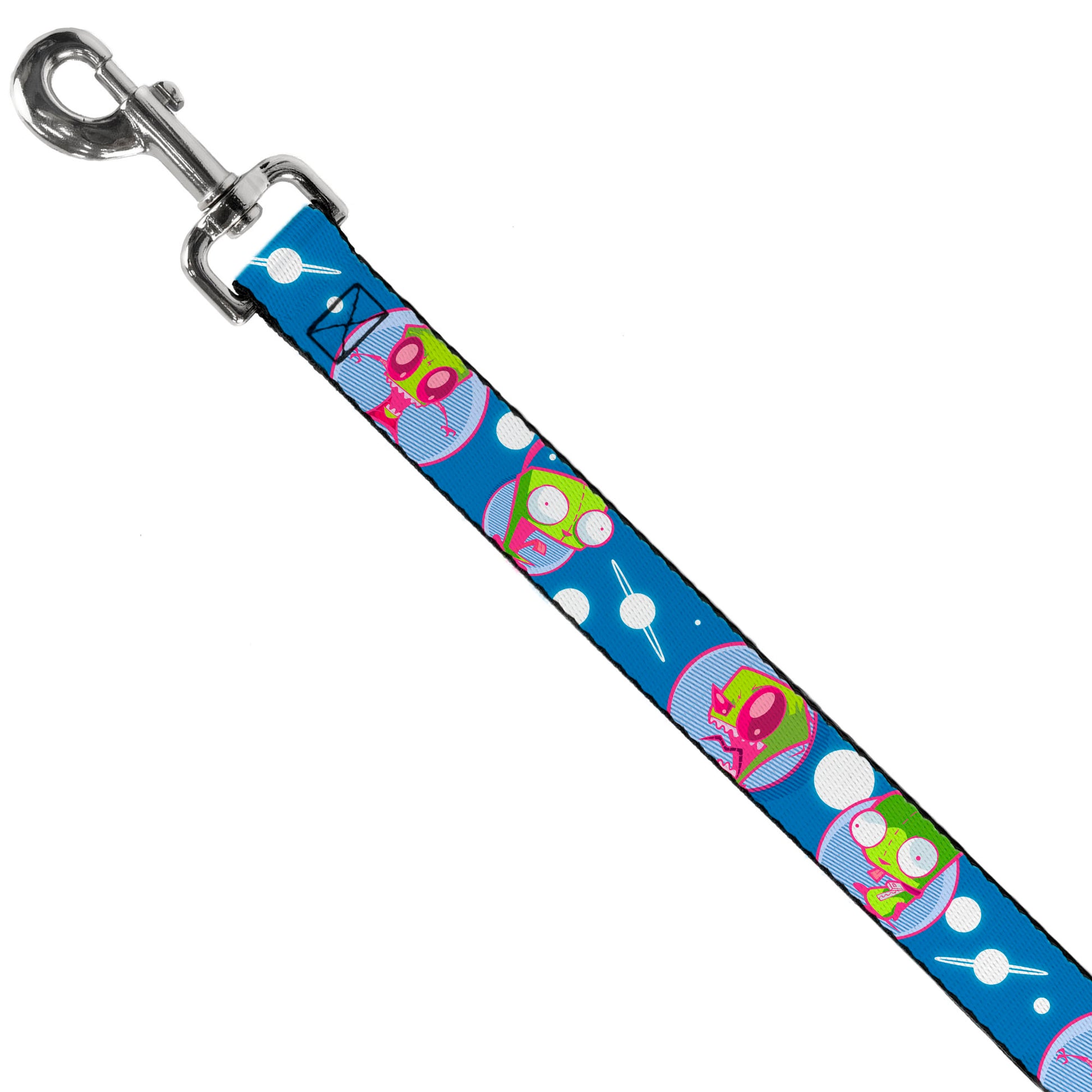 Dog Leash - Invader Zim and GIR Poses and Planets Blue/White Dog Leashes Invader Zim