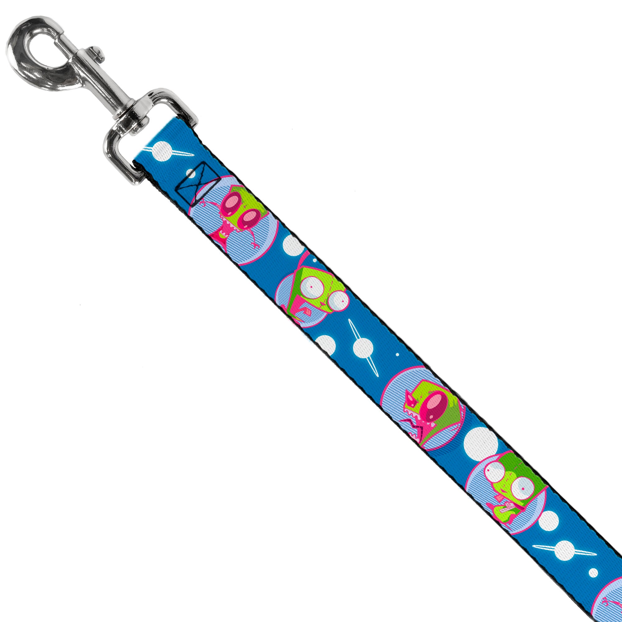 Dog Leash - Invader Zim and GIR Poses and Planets Blue/White Dog Leashes Invader Zim