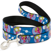 Dog Leash - Invader Zim and GIR Poses and Planets Blue/White Dog Leashes Invader Zim