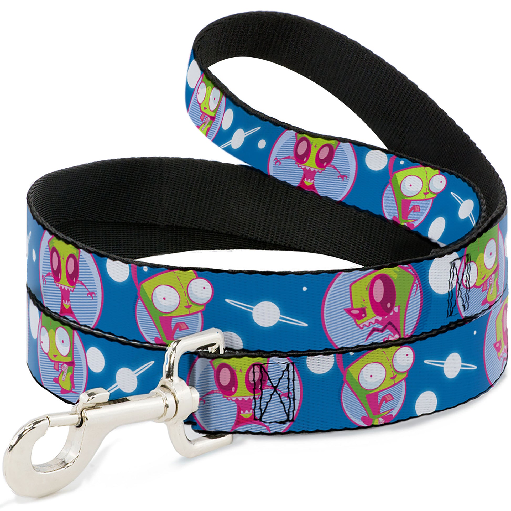 Dog Leash - Invader Zim and GIR Poses and Planets Blue/White Dog Leashes Invader Zim