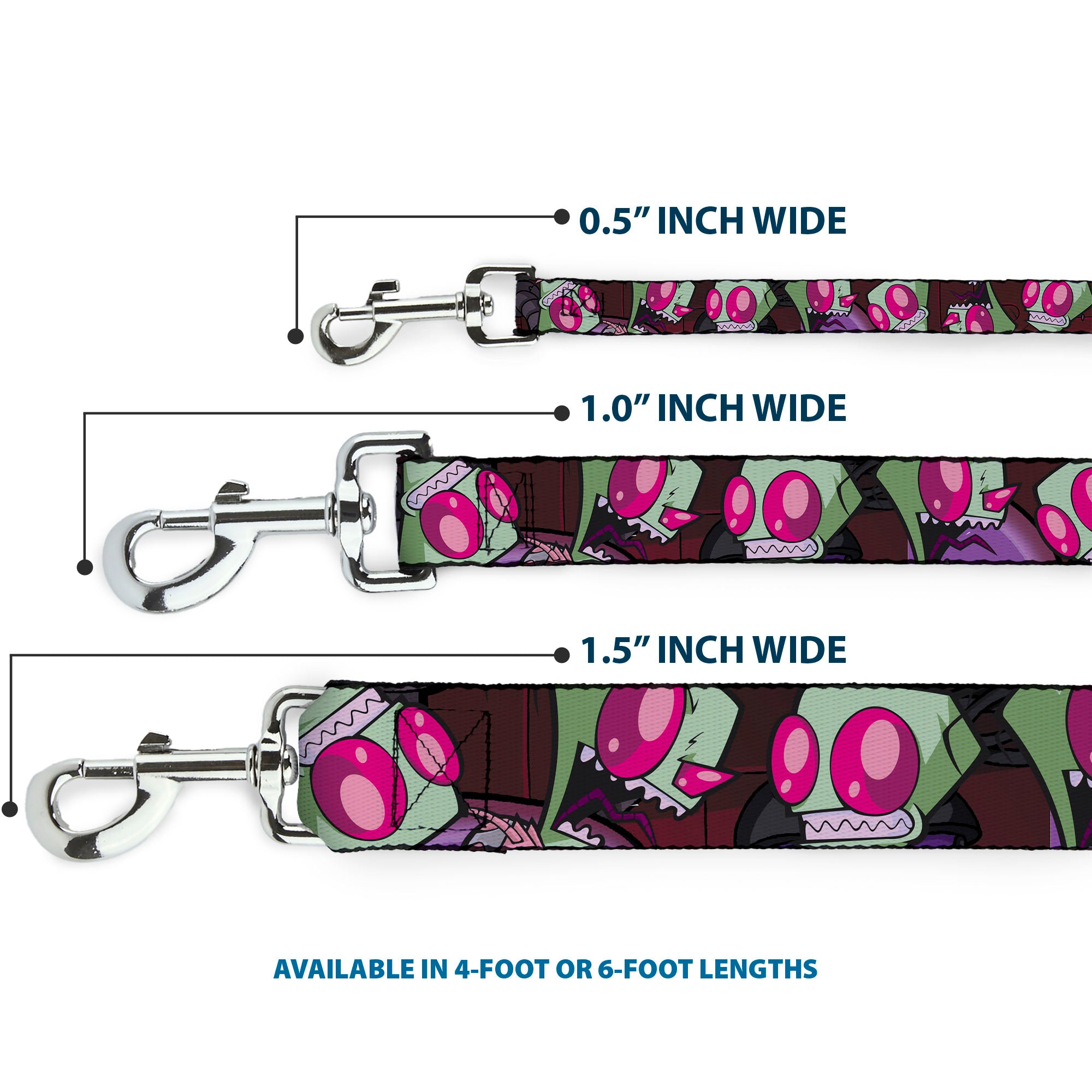 Dog Leash - Invader Zim Close-Up Poses Reds Dog Leashes Invader Zim