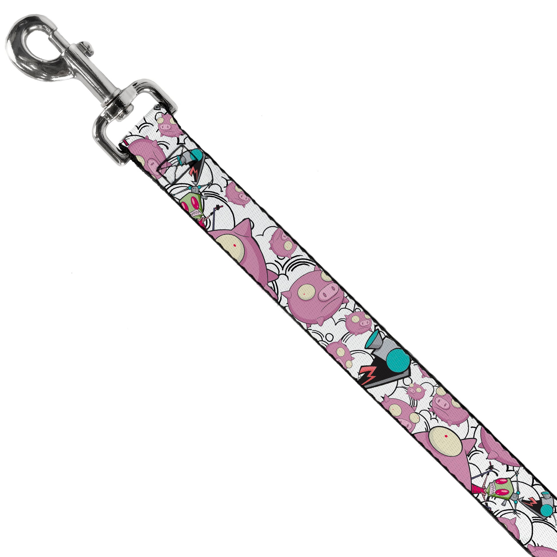 Dog Leash - Invader Zim GIR and Piggy Doddles White/Black Dog Leashes Invader Zim