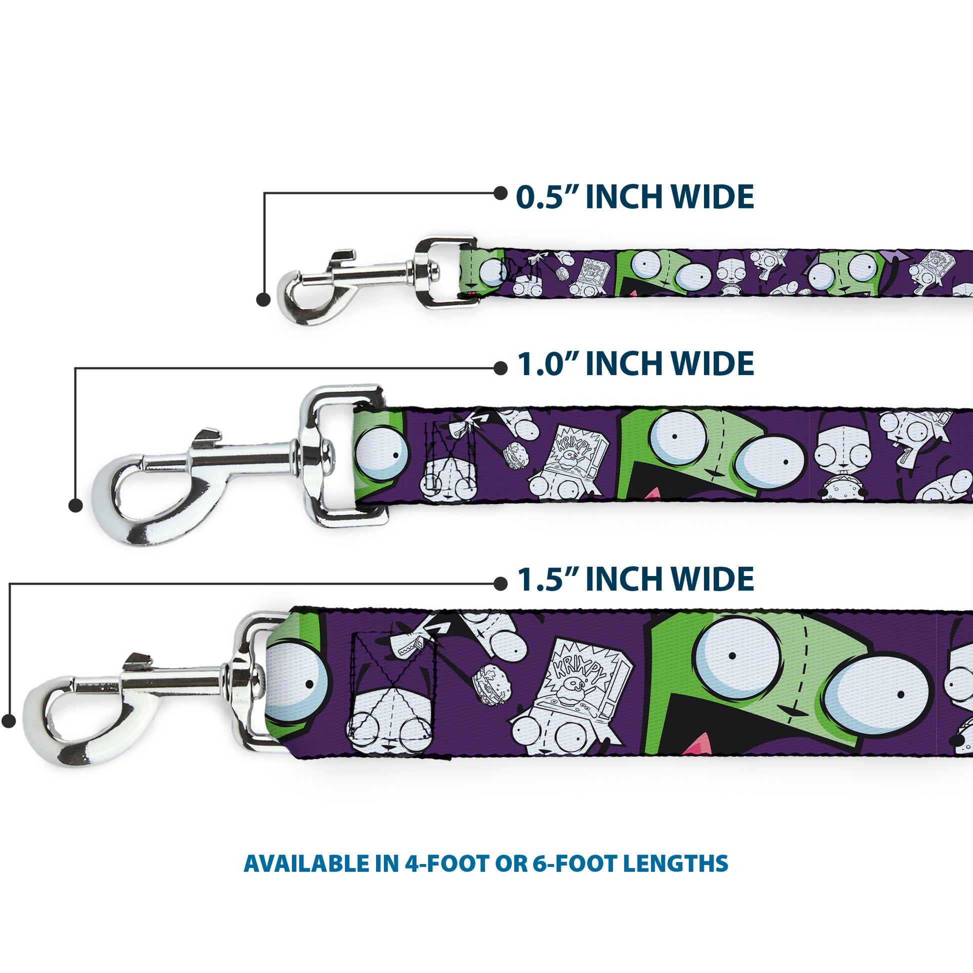Dog Leash - Invader Zim GIR Poses and Sketch Purple Dog Leashes Invader Zim