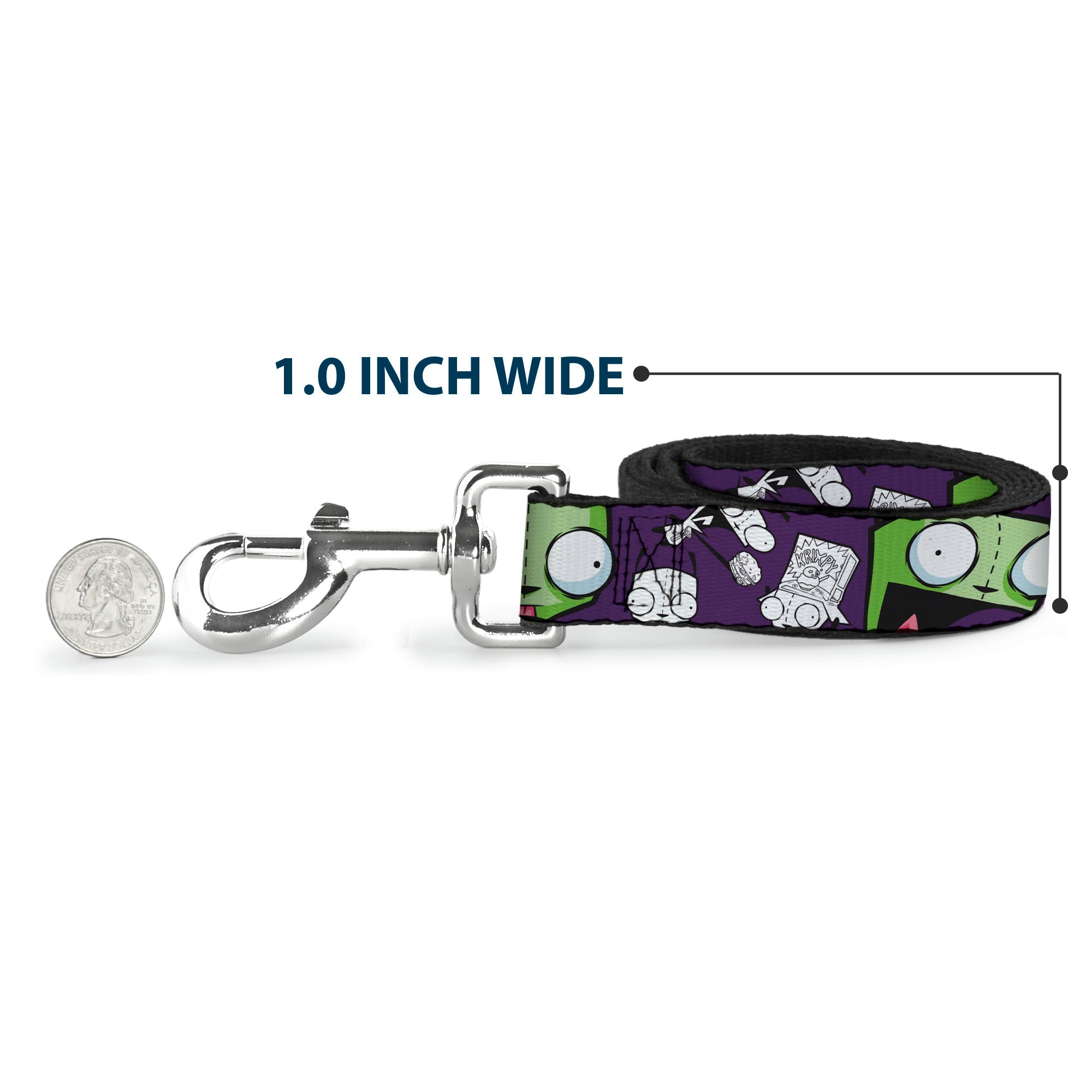 Dog Leash - Invader Zim GIR Poses and Sketch Purple Dog Leashes Invader Zim