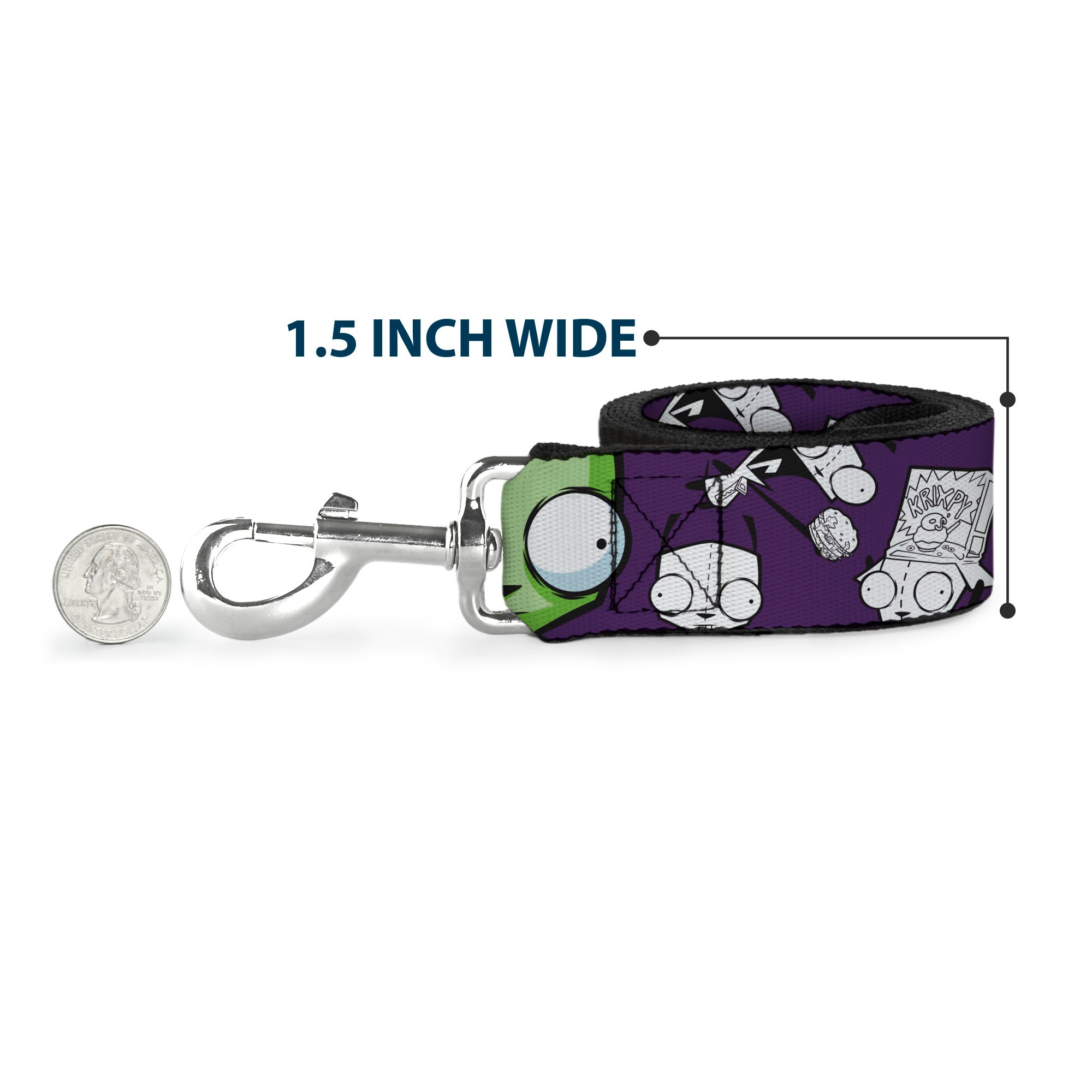 Dog Leash - Invader Zim GIR Poses and Sketch Purple Dog Leashes Invader Zim