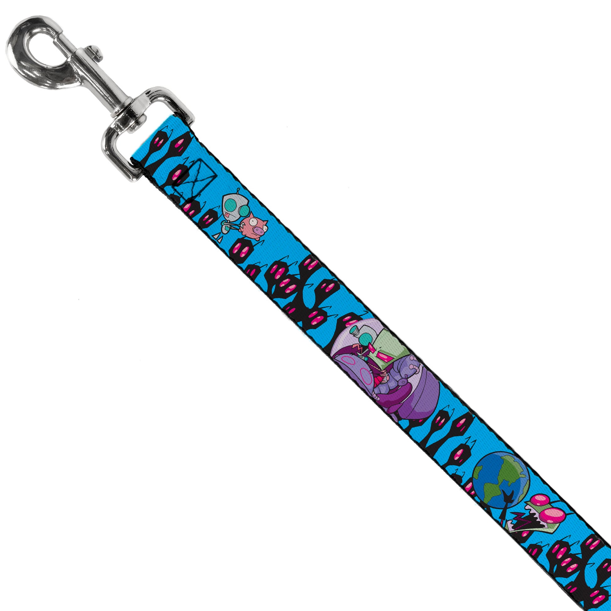 Dog Leash - Invader Zim GIR and Piggy Rule the World Poses Blue Dog Leashes Invader Zim