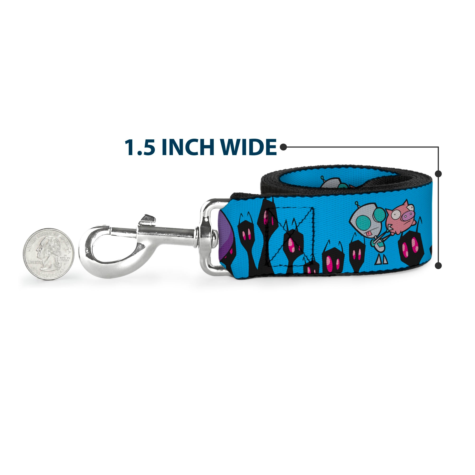 Dog Leash - Invader Zim GIR and Piggy Rule the World Poses Blue Dog Leashes Invader Zim