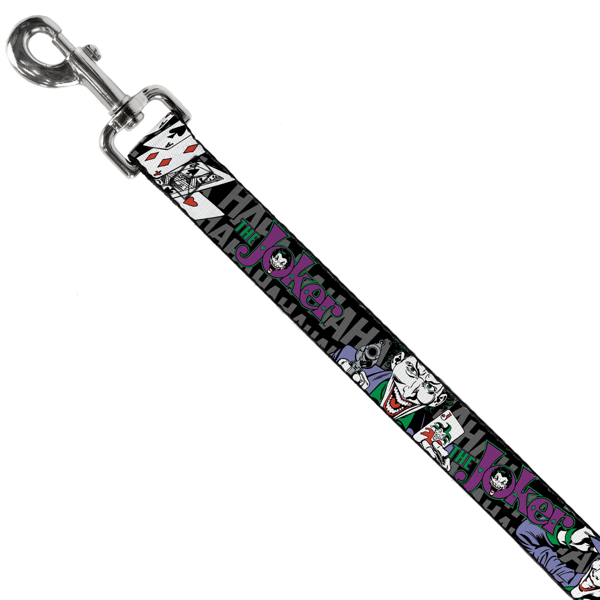 Dog Leash - The Joker Pose/Cards/HAHAHAHA Black/Gray Dog Leashes DC Comics