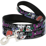 Dog Leash - The Joker Pose/Cards/HAHAHAHA Black/Gray Dog Leashes DC Comics