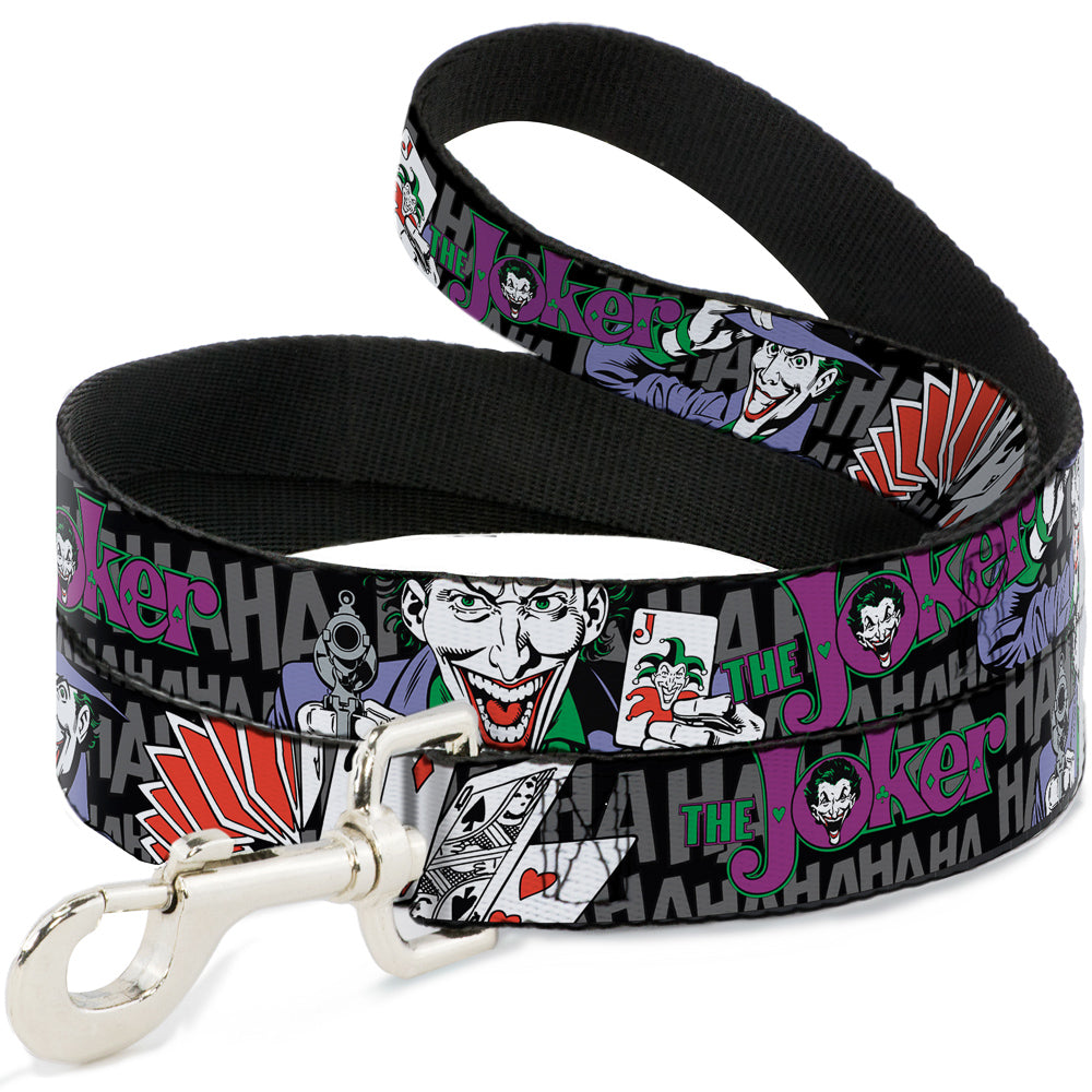 Dog Leash - The Joker Pose/Cards/HAHAHAHA Black/Gray Dog Leashes DC Comics