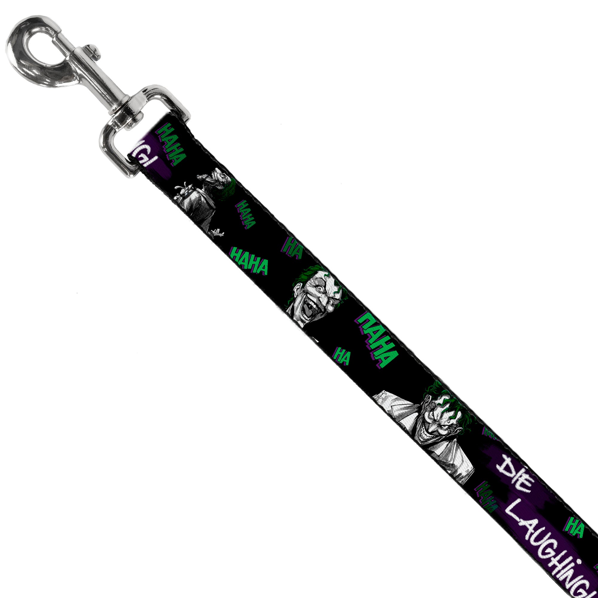 Dog Leash - Joker DIE LAUGHING! HAHA Black/Purple/Green Dog Leashes DC Comics