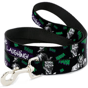 Dog Leash - Joker DIE LAUGHING! HAHA Black/Purple/Green Dog Leashes DC Comics