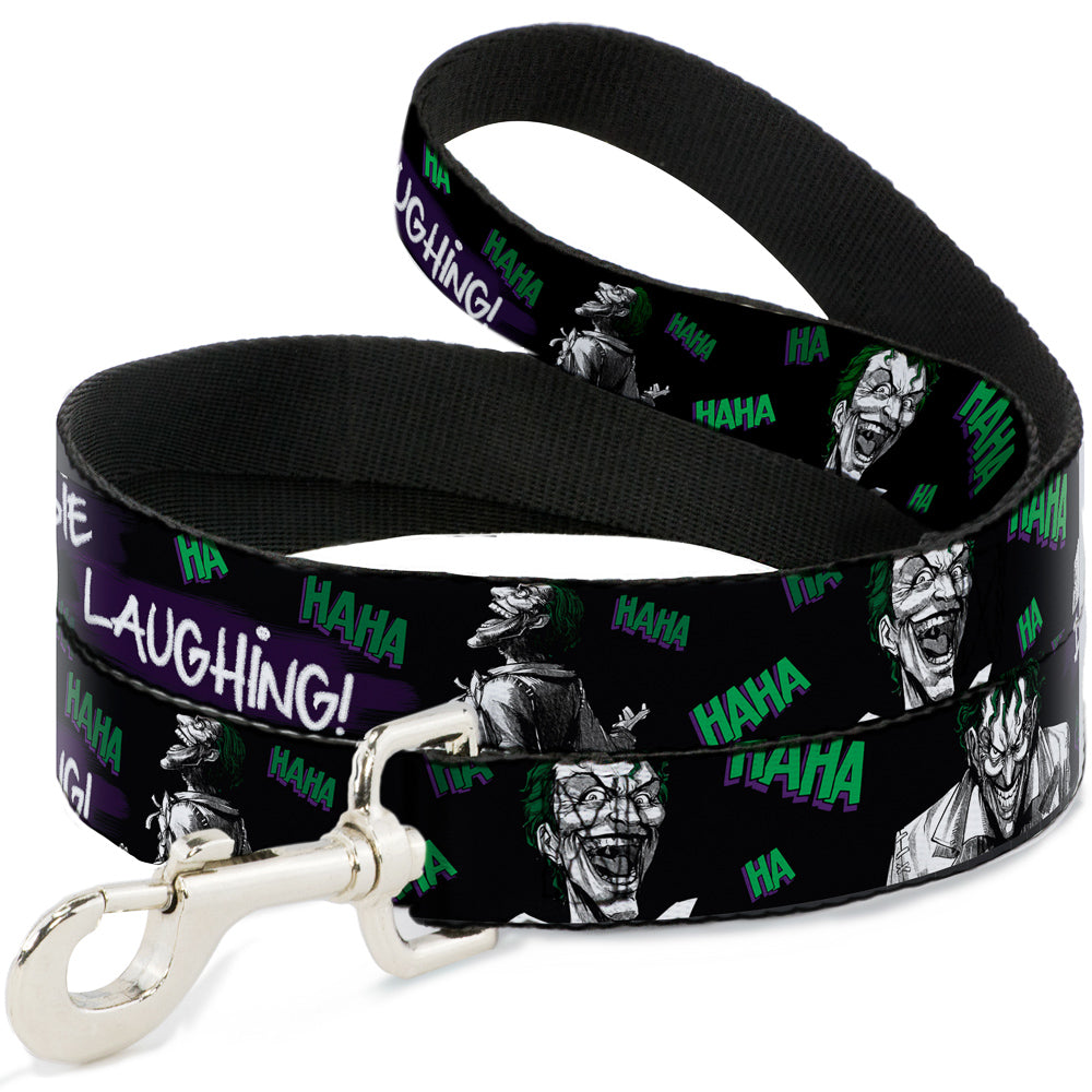 Dog Leash - Joker DIE LAUGHING! HAHA Black/Purple/Green Dog Leashes DC Comics