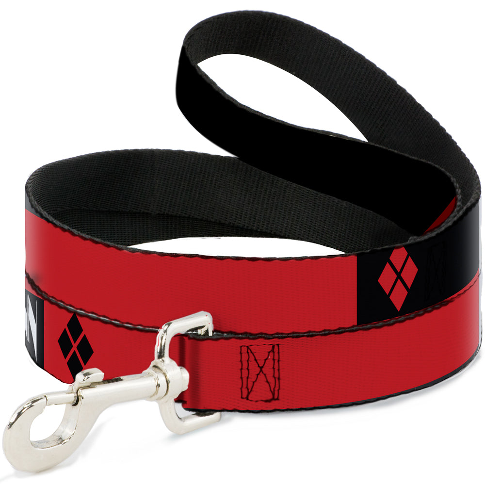 Dog Leash - HARLEY QUINN/Diamonds Black/Red/White Dog Leashes DC Comics