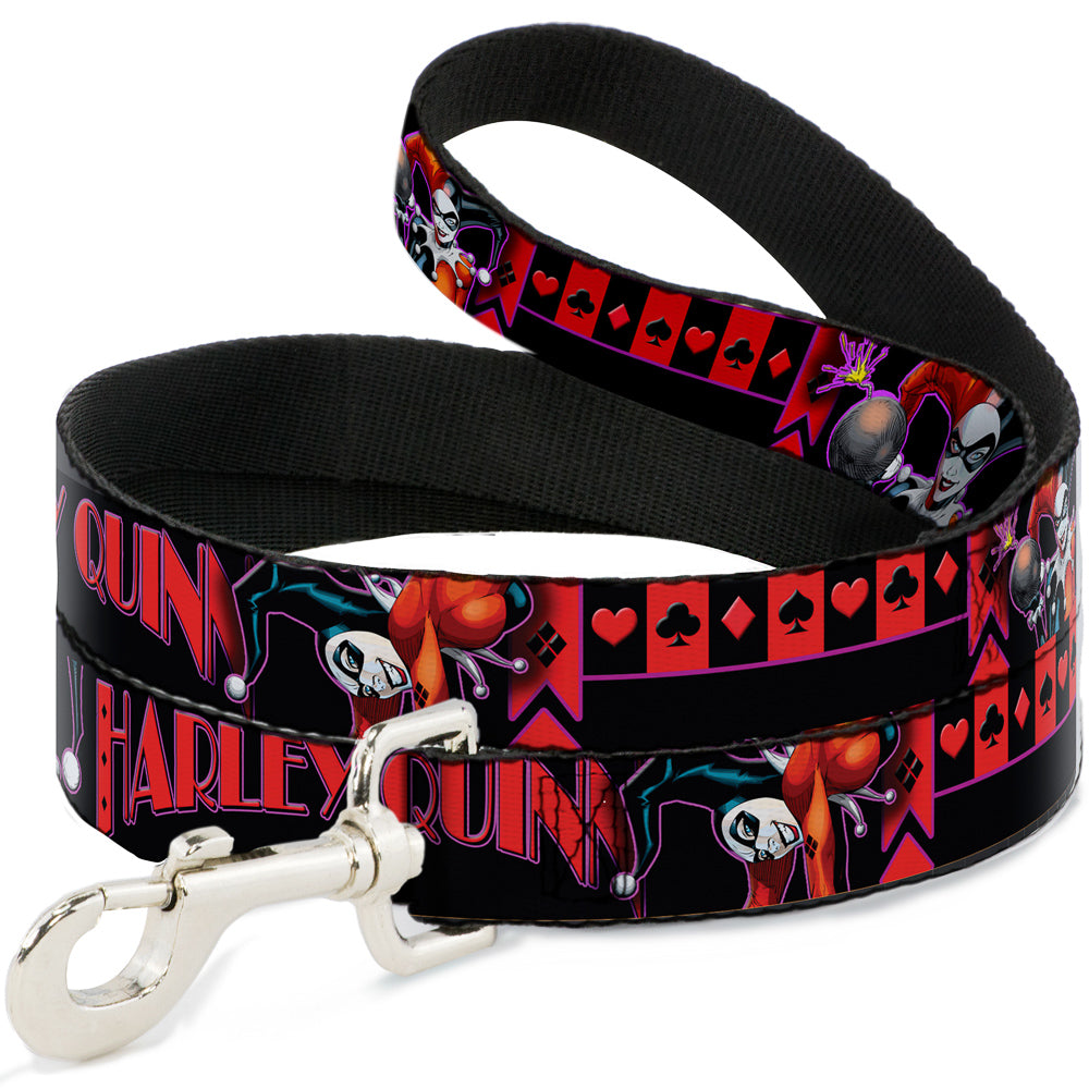 Dog Leash - HARLEY QUINN Bomb Poses/Suits Black/Purple/Red Dog Leashes DC Comics