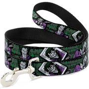 Dog Leash - The Joker 4-Poses/Joker Card HAHA/Smile/BANG! Grays/Greens/Purples Dog Leashes DC Comics