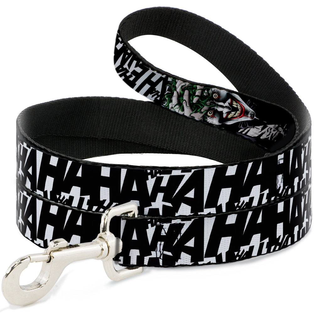 Dog Leash - Joker The Killing Joke Holding Head Pose/HA HA HA Repeat White/Black Dog Leashes DC Comics