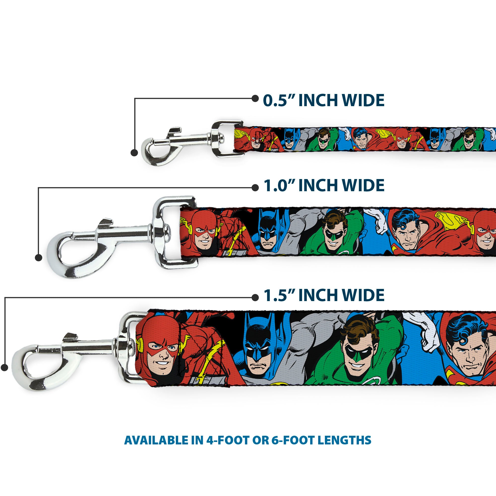 Dog Leash - Justice League Superheroes CLOSE-UP New Dog Leashes DC Comics