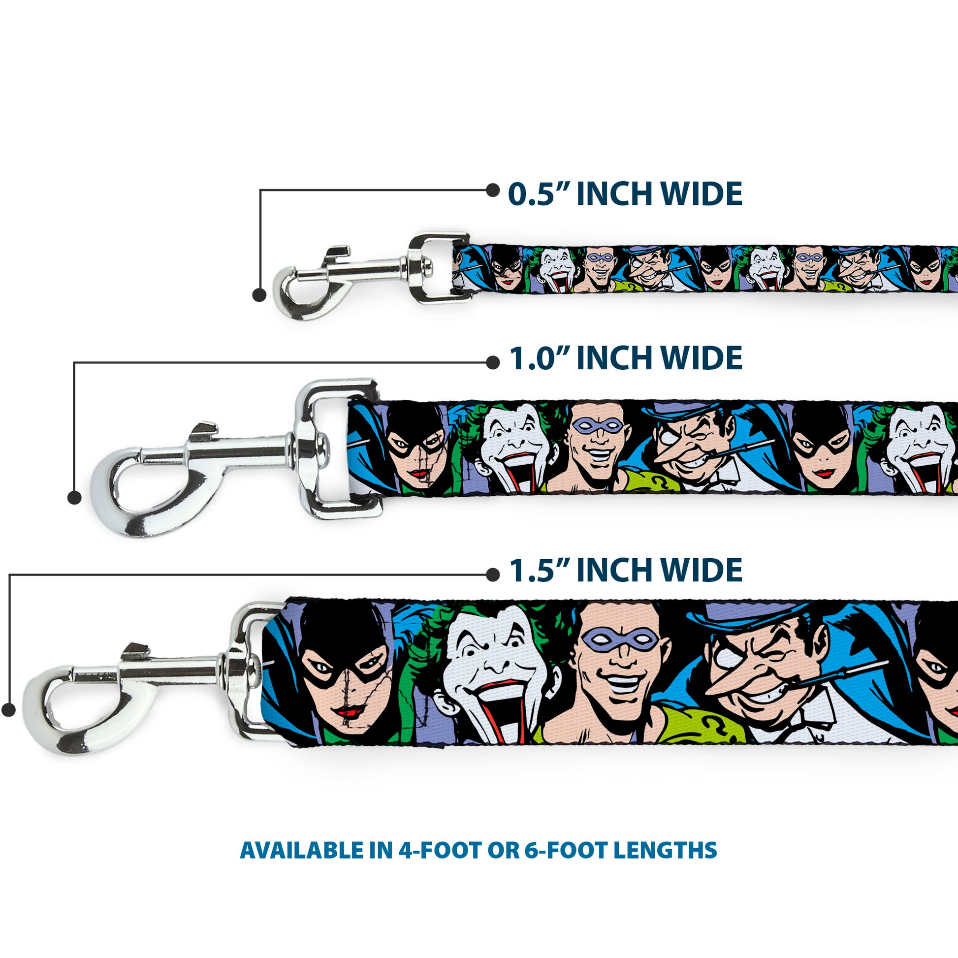 Dog Leash - Justice League Villains CLOSE-UP Dog Leashes DC Comics